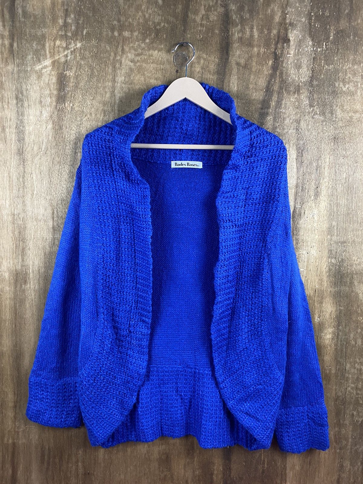 Japanese Brand Rodes Roses Japanese cardigan blue Knitwear #Z027 Size US M / EU 48-50 / 2 - 1 Thumbnail