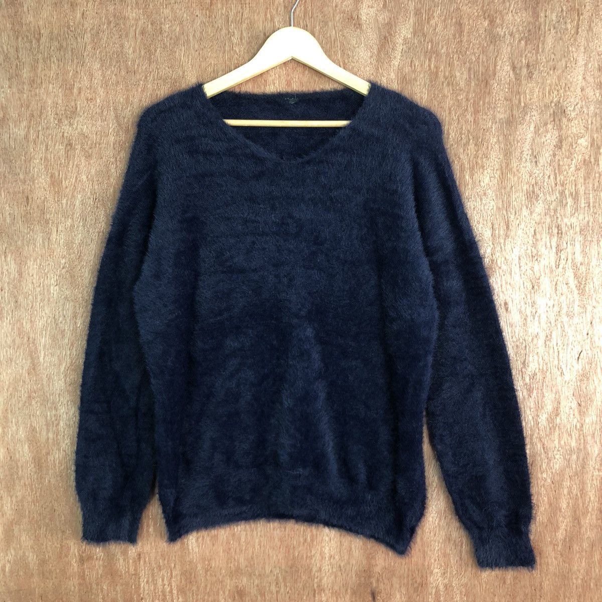 Homespun Knitwear × Japanese Brand Japan Dark Blue Mohair Shag Shaggy knitwear #c410 Size L / US 10 / IT 46 - 3 Thumbnail