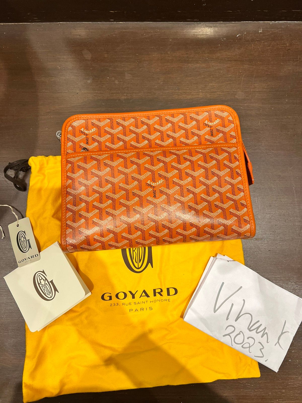 GOYARD Jouvence GM Toiletry Bag in Orange For Sale at 1stDibs