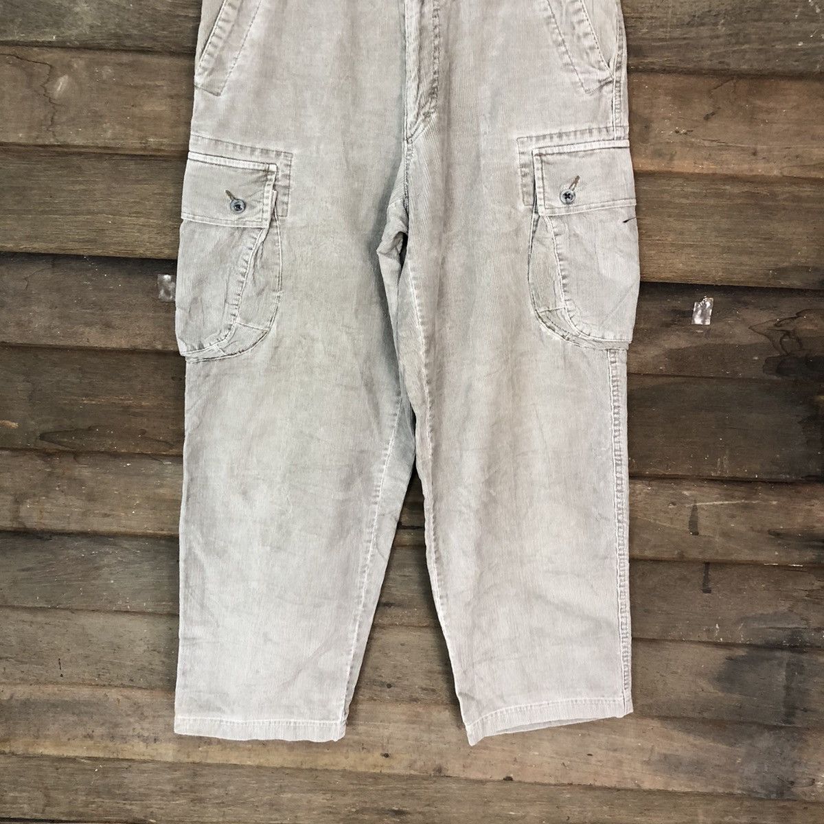 Vintage Vintage faded Grey multi pocket corduroy Cargo Pants #4565 Size US 28 / EU 44 - 3 Thumbnail