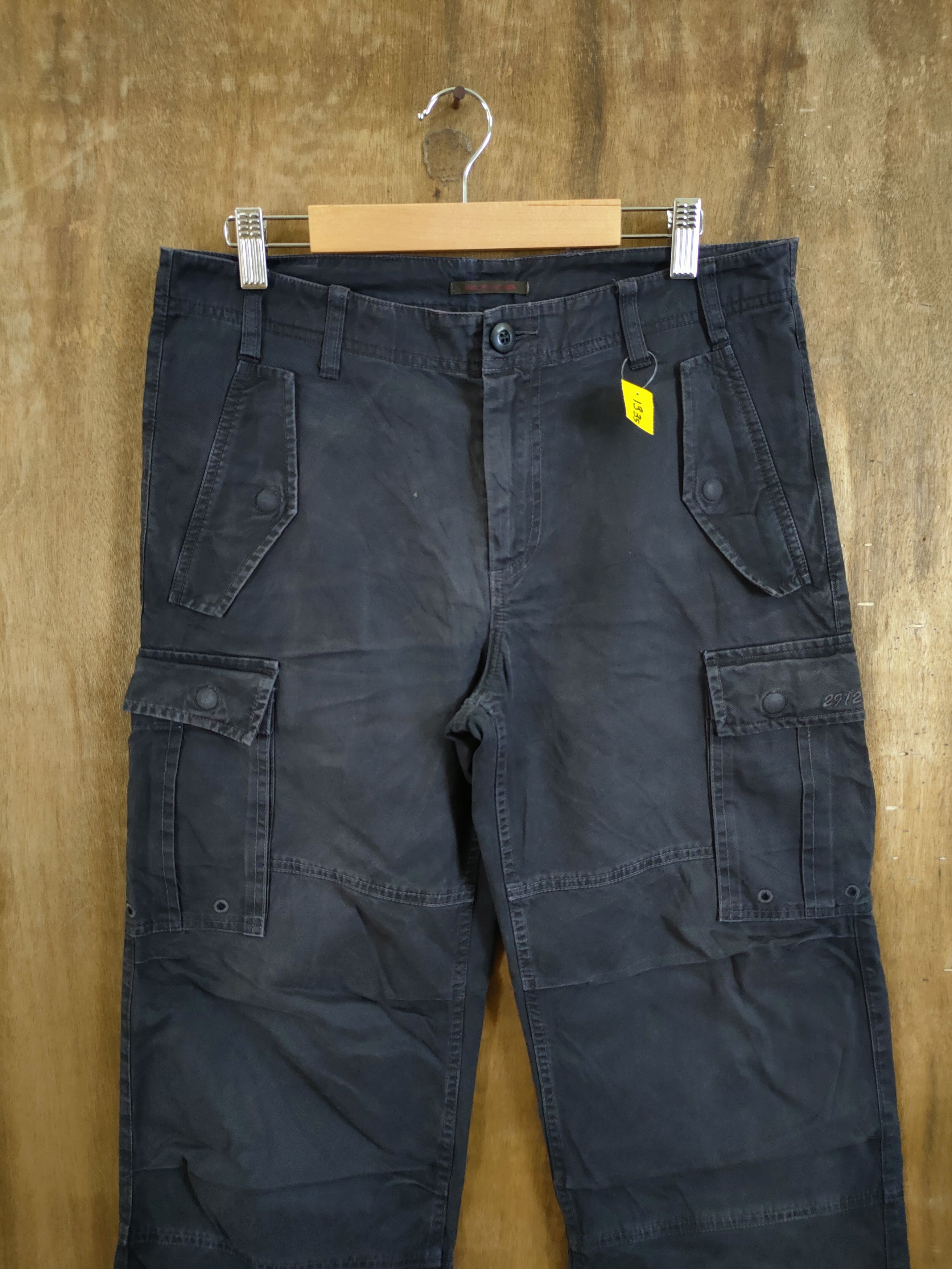 Faded Glory DLL 291295 Homme japan multipocket black cargo pants #1335DL Size US 32 / EU 48 - 3 Thumbnail