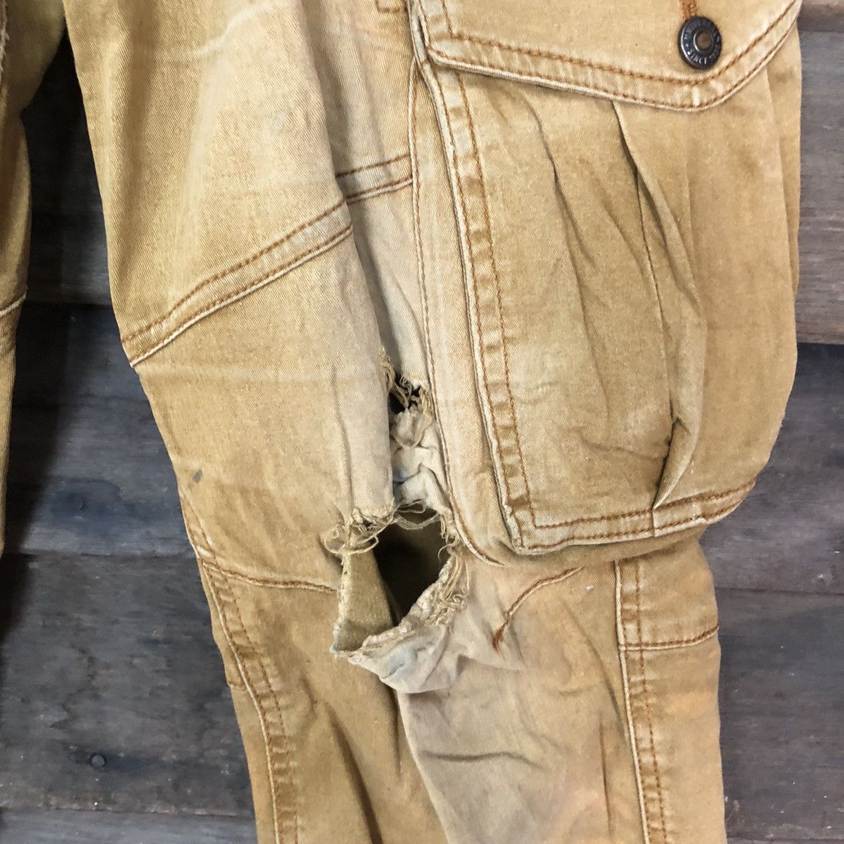 Japanese Brand Genba multi pocket distressed utility Cargo Pants #7056 Size US 32 / EU 48 - 11 Thumbnail
