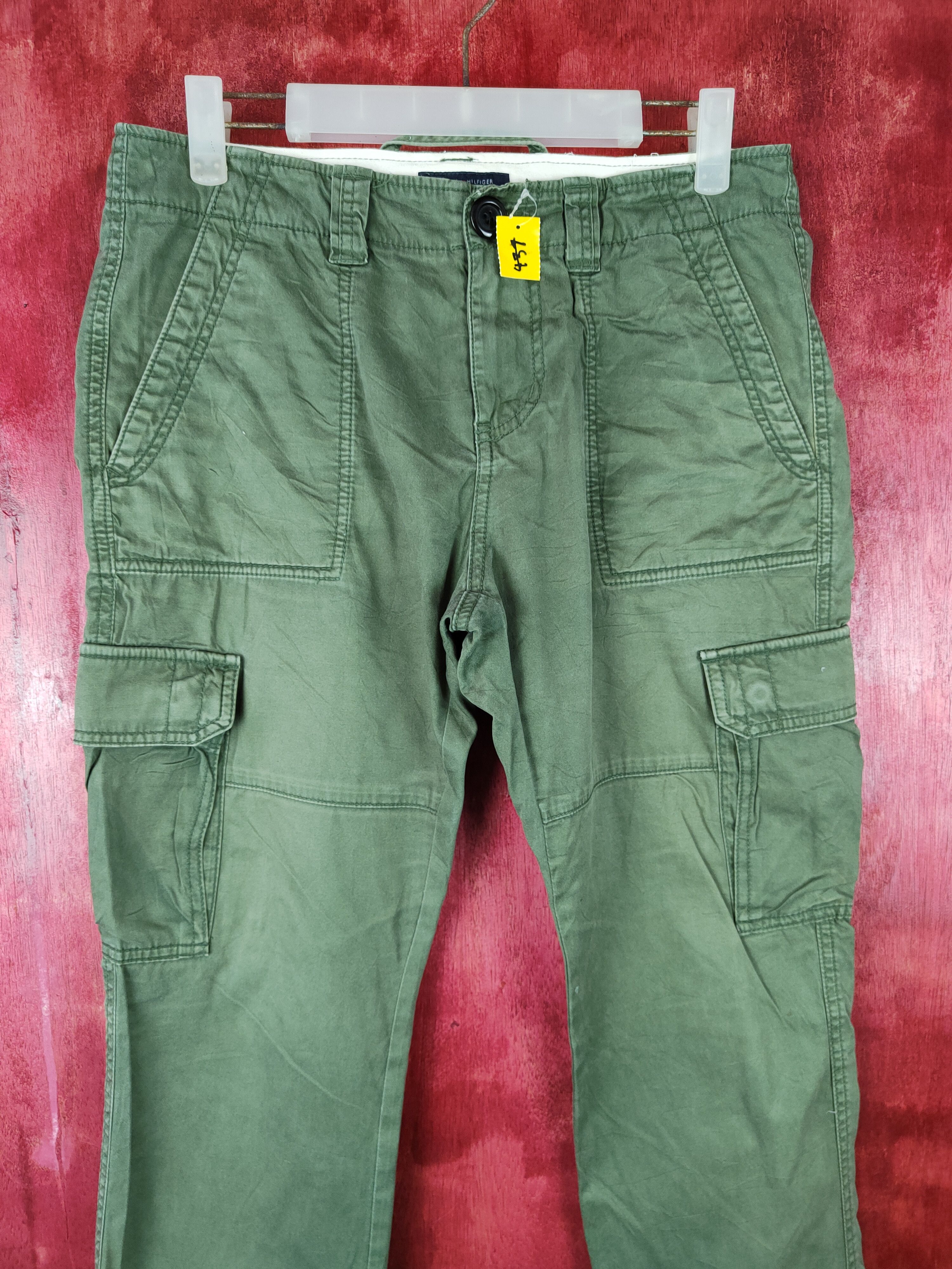 Japanese Brand × Tommy Hilfiger Tommy Hilfiger multi pocket tactical Green Pant #4367 Size US 29 - 2 Thumbnail