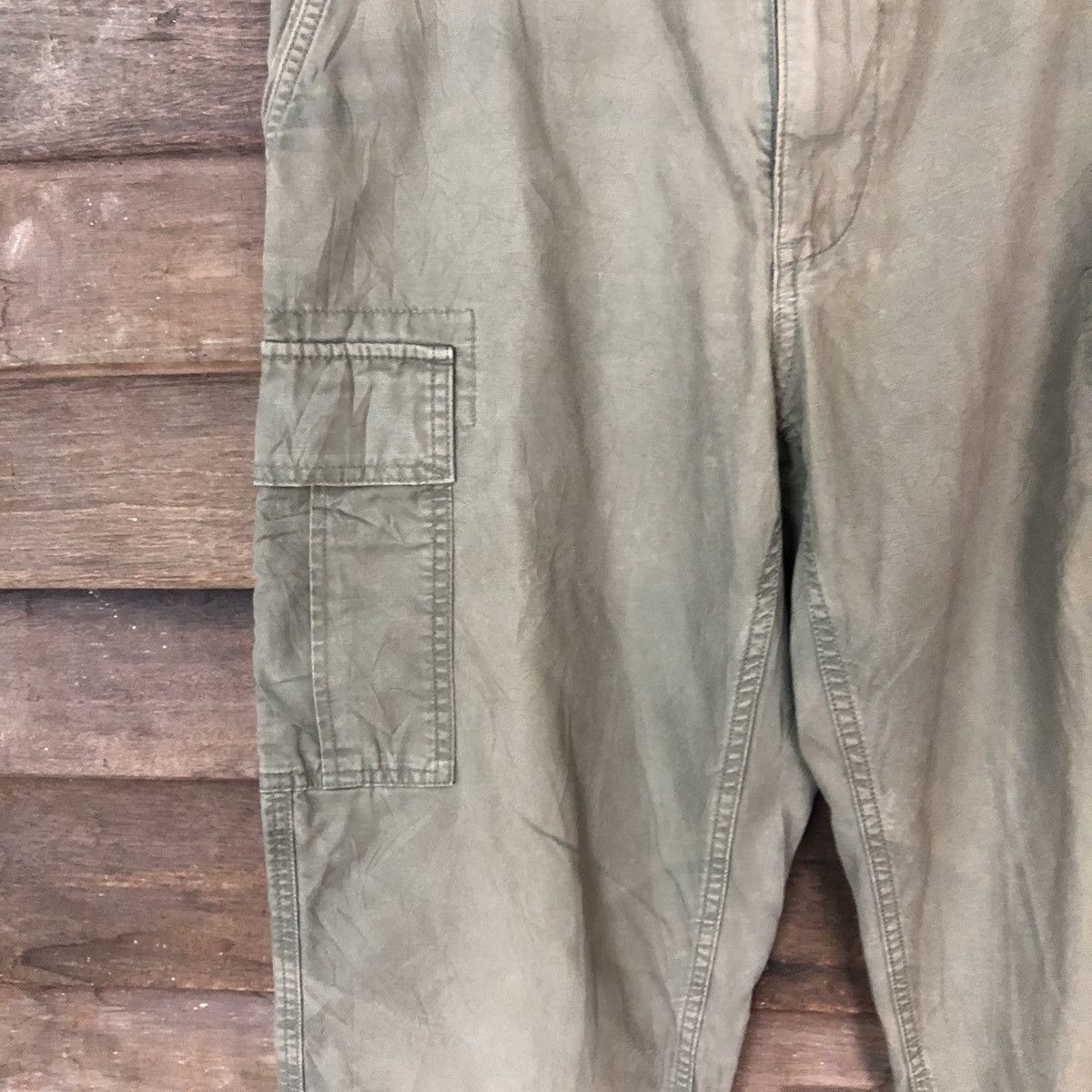 Japanese Brand × Uniqlo Uniqlo japan faded multipocket Green Cargo Pants #7059 Size US 32 / EU 48 - 6 Thumbnail