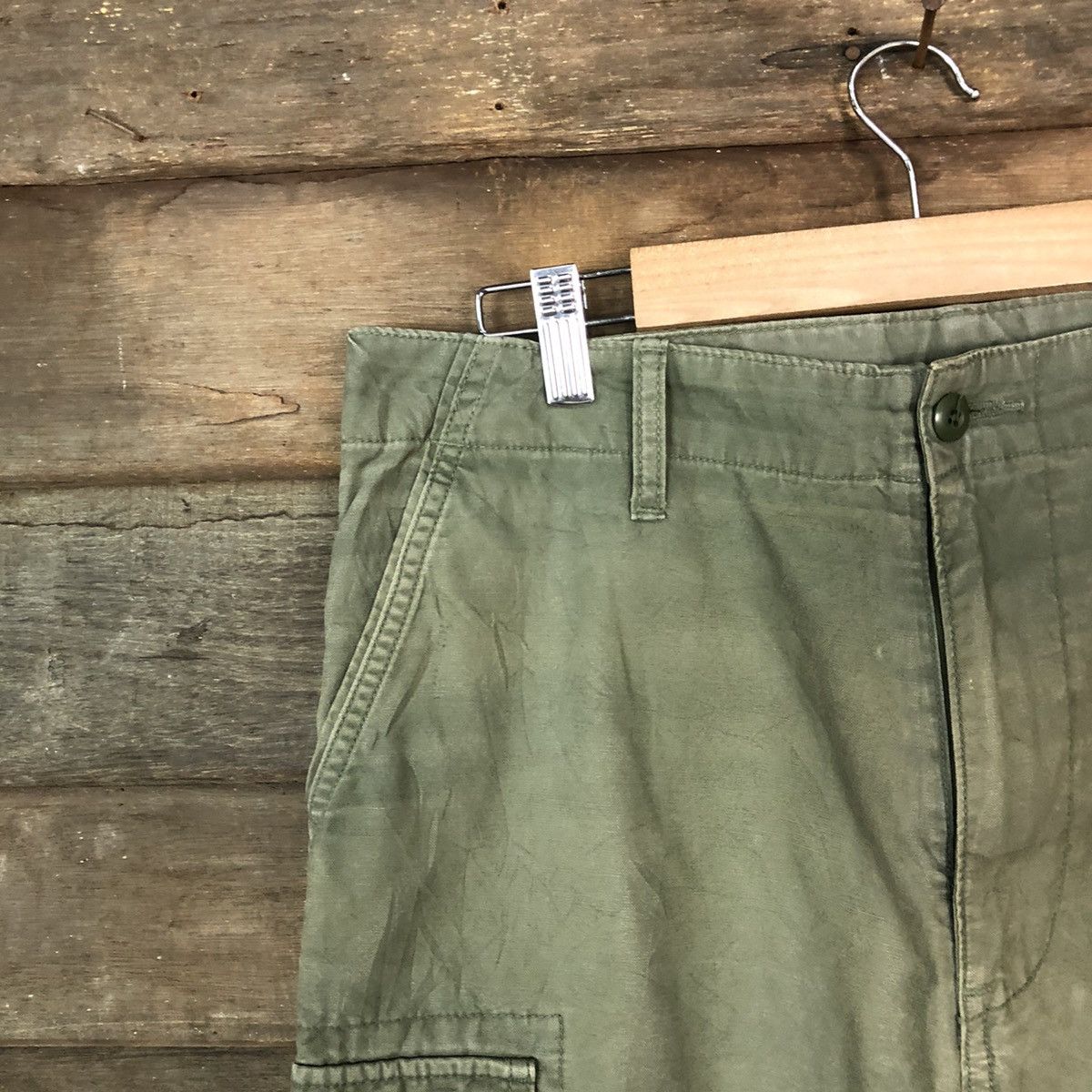 Japanese Brand × Uniqlo Uniqlo japan faded multipocket Green Cargo Pants #7059 Size US 32 / EU 48 - 4 Thumbnail