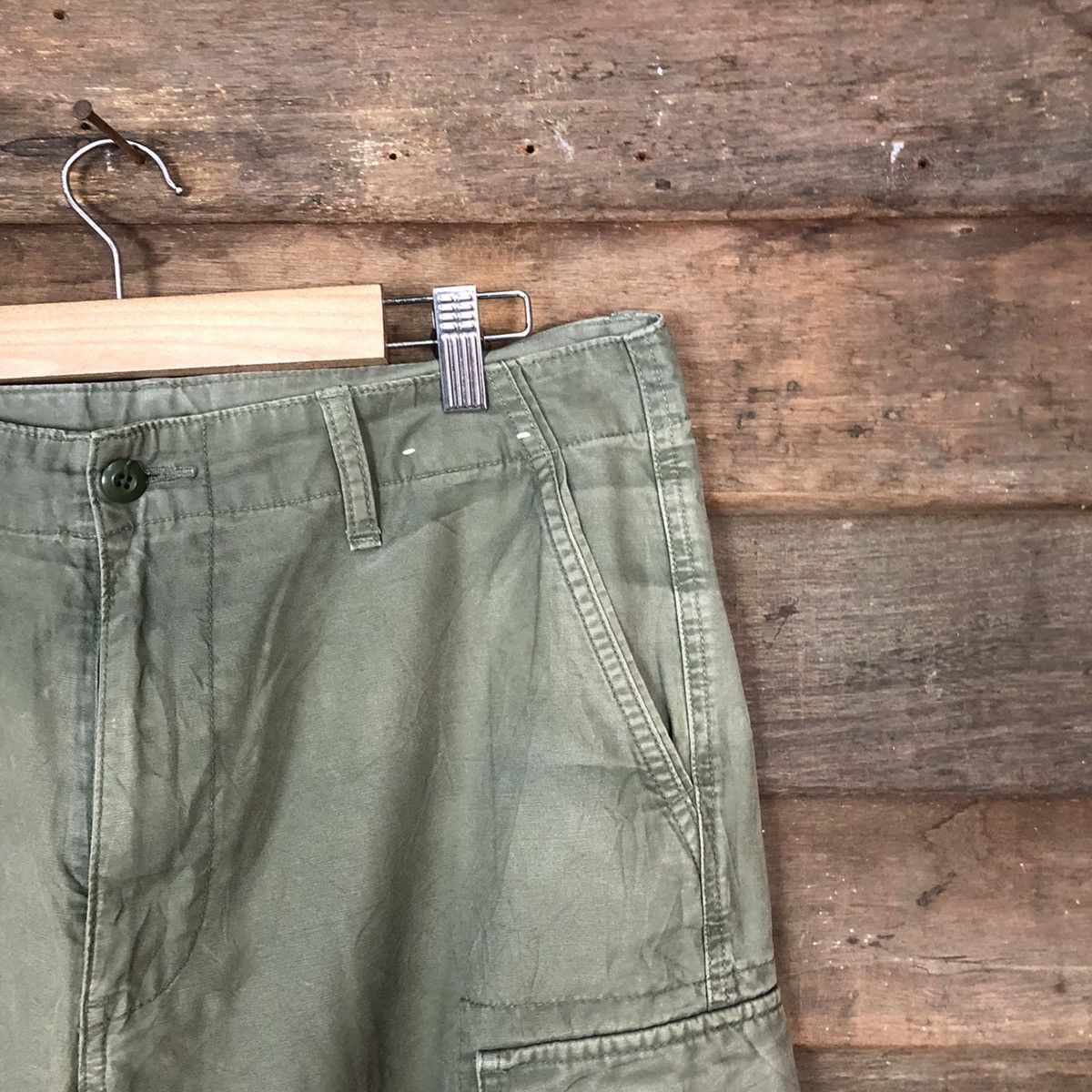 Japanese Brand × Uniqlo Uniqlo japan faded multipocket Green Cargo Pants #7059 Size US 32 / EU 48 - 5 Thumbnail