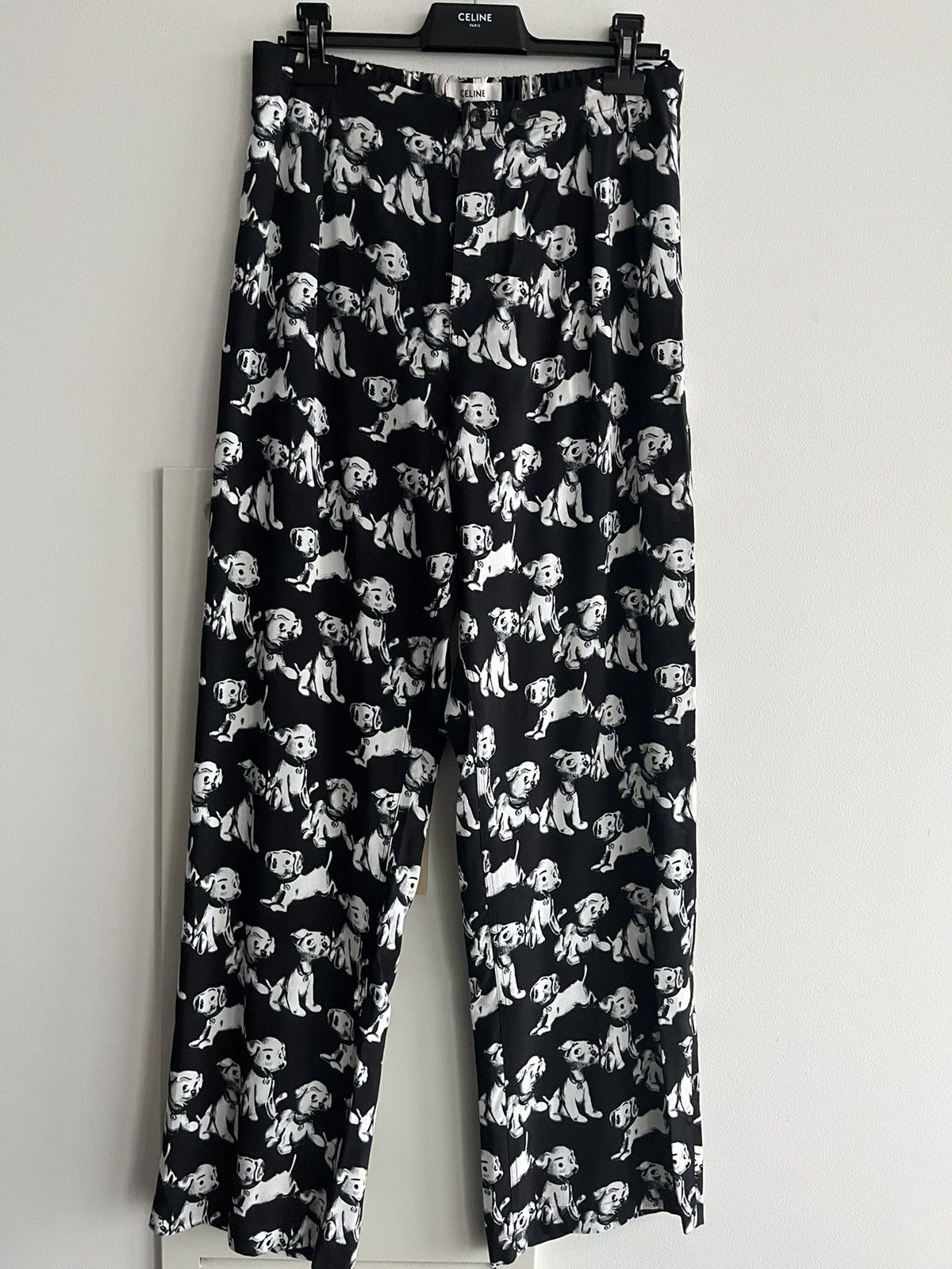 Celine × Hedi Slimane Brand New Super Runway Celine by Hedi Slimane Dog Print Pant Size US 31 - 15 Thumbnail