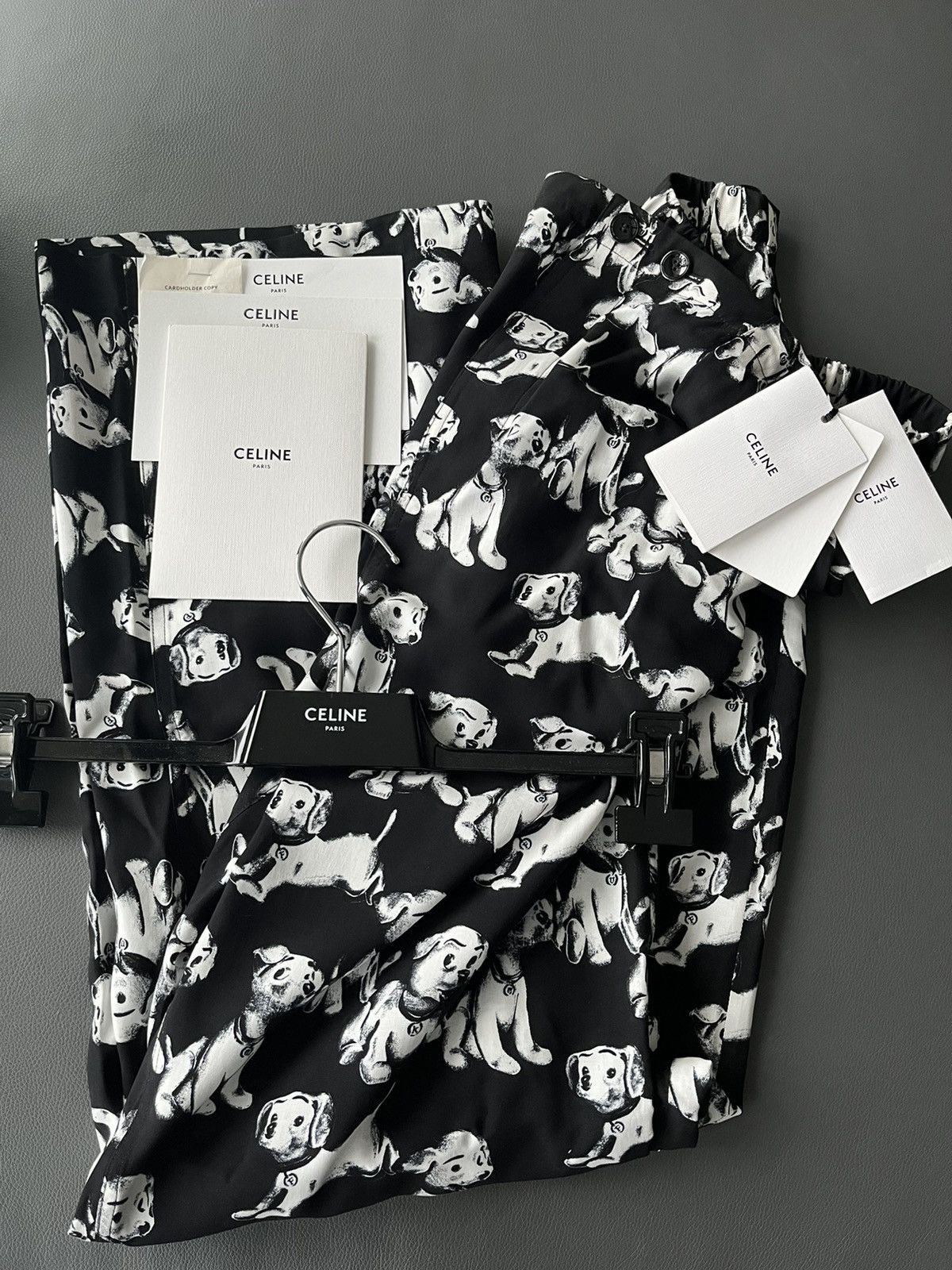 Celine × Hedi Slimane Brand New Super Runway Celine by Hedi Slimane Dog Print Pant Size US 31 - 12 Thumbnail