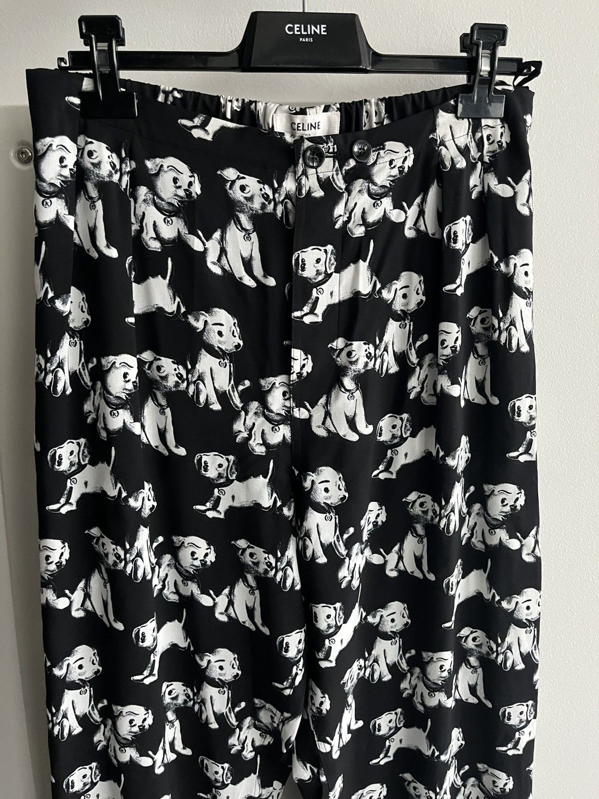 Celine × Hedi Slimane Brand New Super Runway Celine by Hedi Slimane Dog Print Pant Size US 31 - 23 Thumbnail