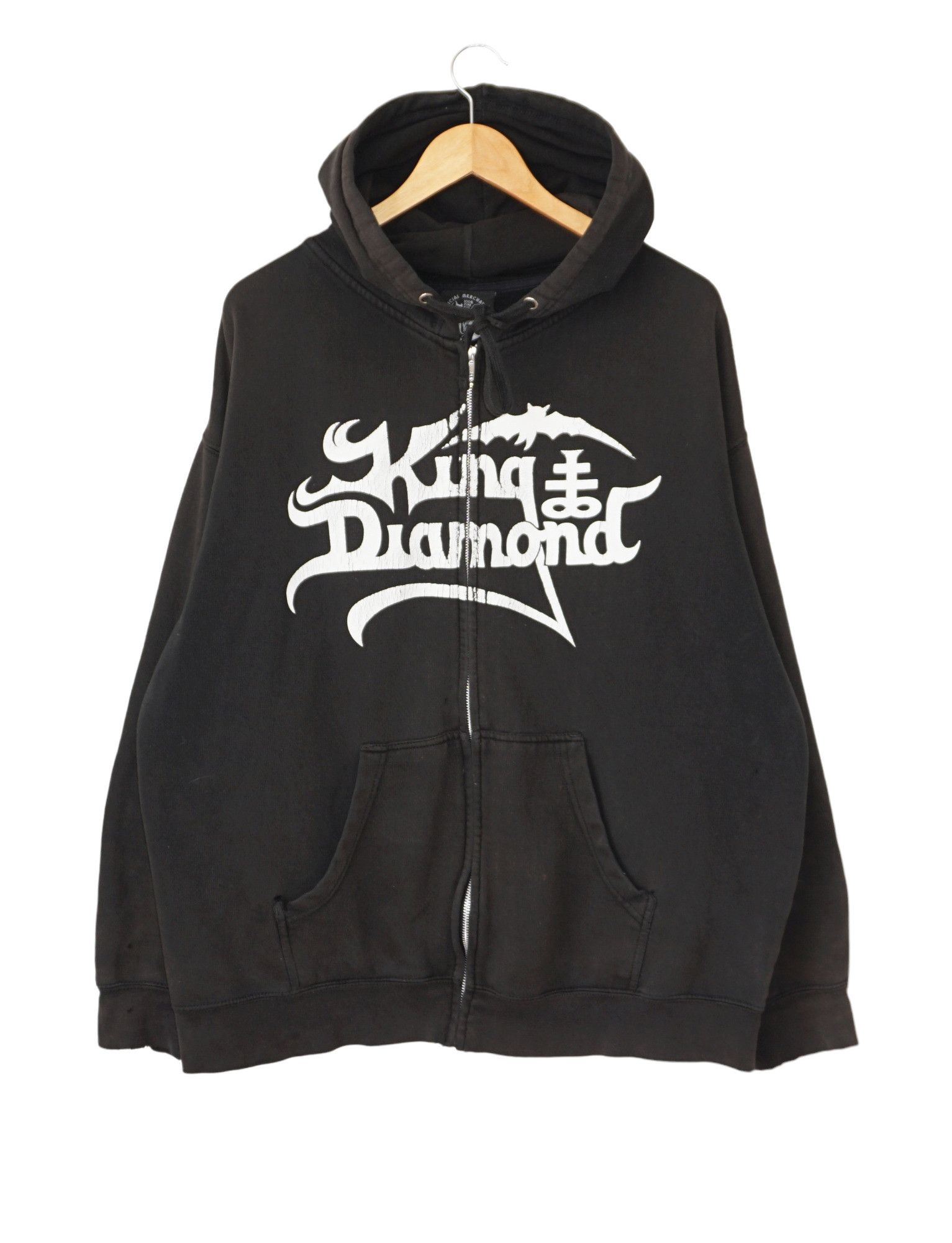 Band Tees Rock T Shirt Vintage King Diamond Big Graphic Vintage 90s Zip Thrashed Hoodie Grailed