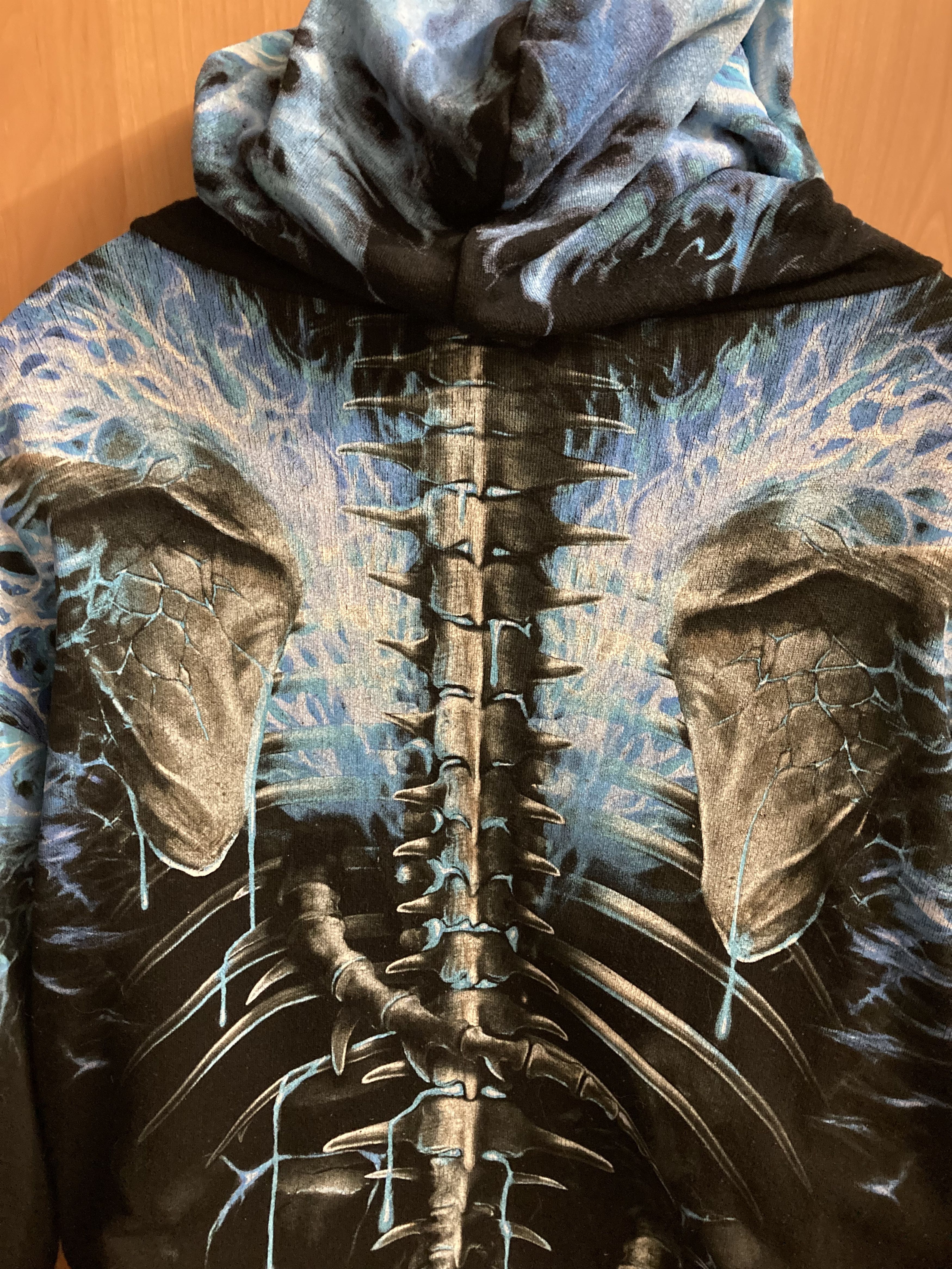 Vintage Skulls and Bones Flaming Spine All Over Print Hoodie Size US XXL / EU 58 / 5 - 3 Thumbnail