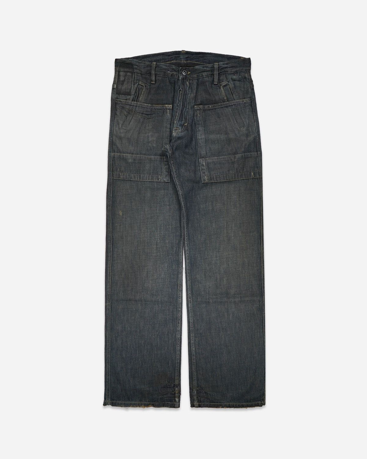 Pre-owned Rick Owens “slab” Grey Cargo Jeans - 1990's In Blue