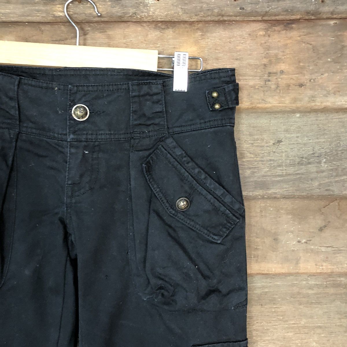 Japanese Brand DL Japan ripped utility multipocket Black Cargo Pants #7048 Size 27" / US 4 / IT 40 - 5 Thumbnail