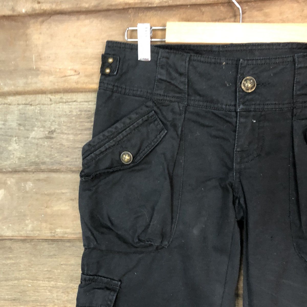 Japanese Brand DL Japan ripped utility multipocket Black Cargo Pants #7048 Size 27" / US 4 / IT 40 - 4 Thumbnail