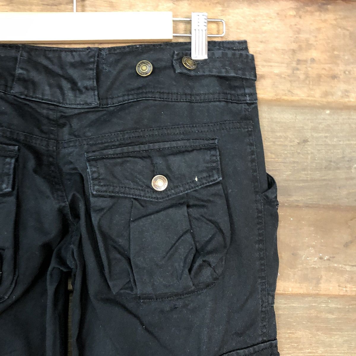 Japanese Brand DL Japan ripped utility multipocket Black Cargo Pants #7048 Size 27" / US 4 / IT 40 - 13 Thumbnail