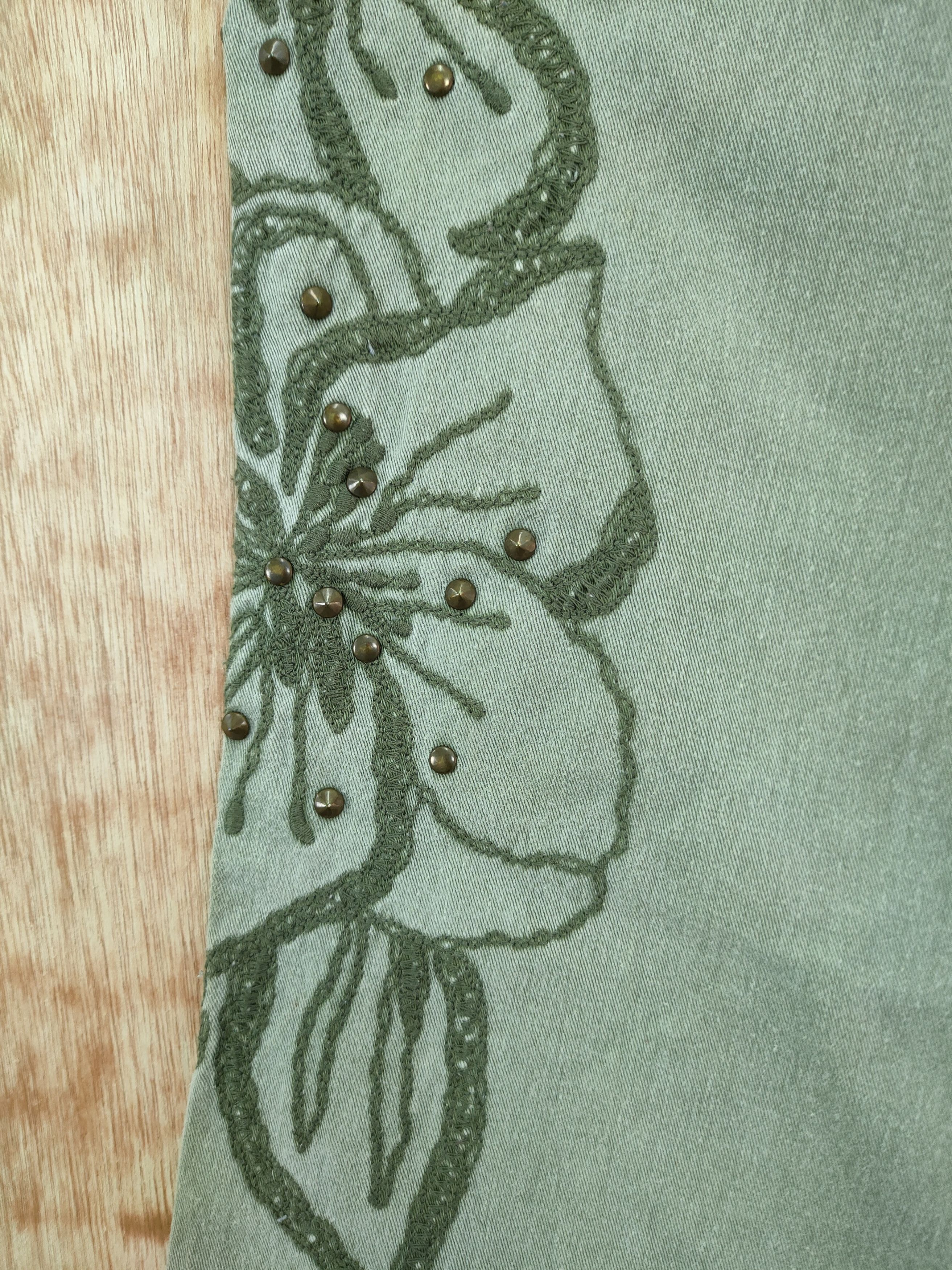 Japanese Brand DL Tint Flower art faded green vintage cargo pants #962 Size 28" / US 6 / IT 42 - 5 Thumbnail