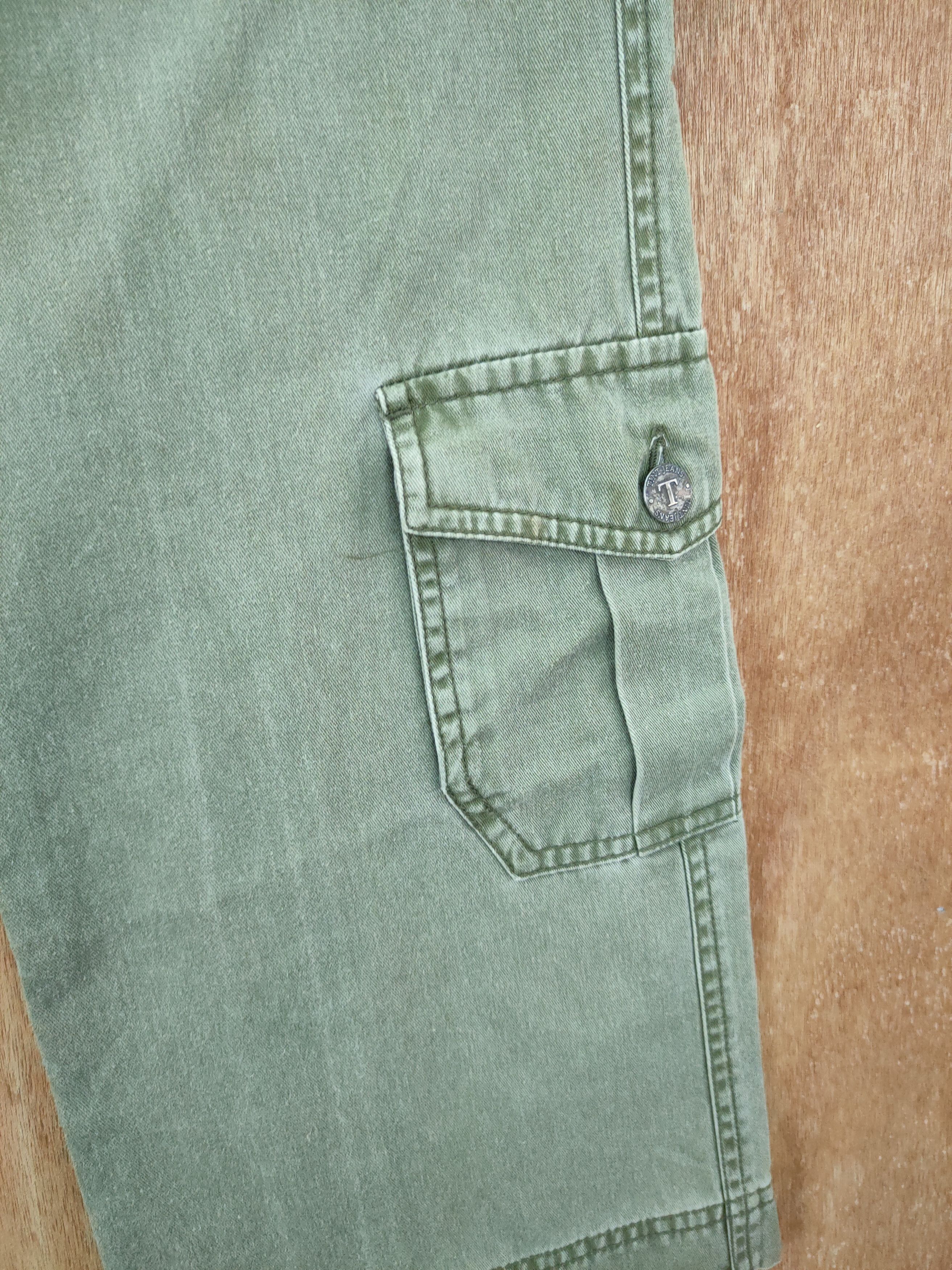 Japanese Brand DL Tint Flower art faded green vintage cargo pants #962 Size 28" / US 6 / IT 42 - 4 Thumbnail