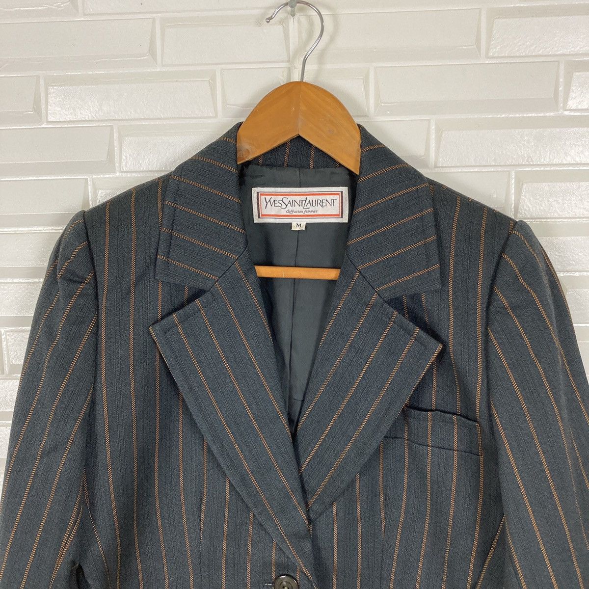 Yves Saint Laurent Yves Saint Laurent Striped Coat/Blazer Size US M / EU 48-50 / 2 - 4 Thumbnail