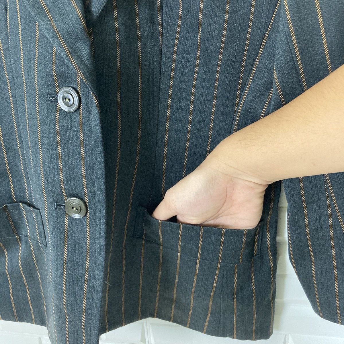 Yves Saint Laurent Yves Saint Laurent Striped Coat/Blazer Size US M / EU 48-50 / 2 - 10 Thumbnail