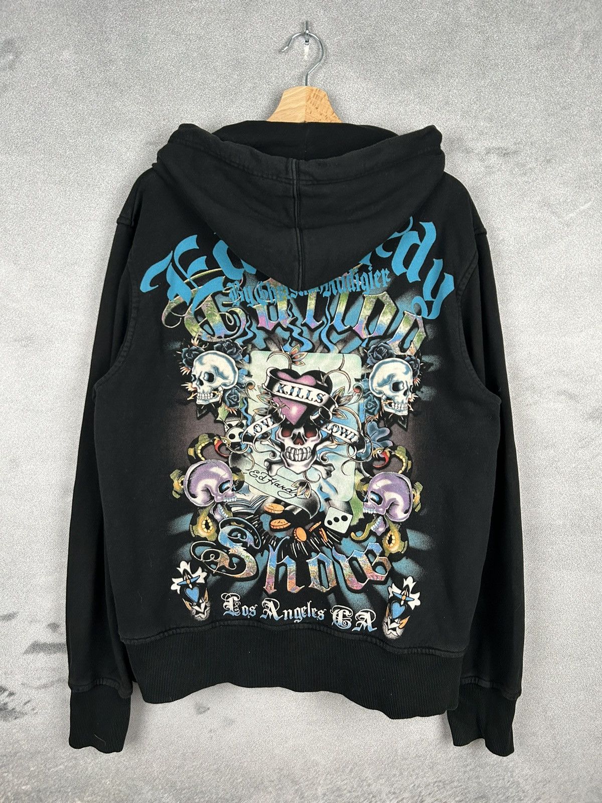 Christian Audigier Vintage Ed Hardy Christian Audigier Zip Up Hoodie Graphic Size US L / EU 52-54 / 3 - 1 Thumbnail
