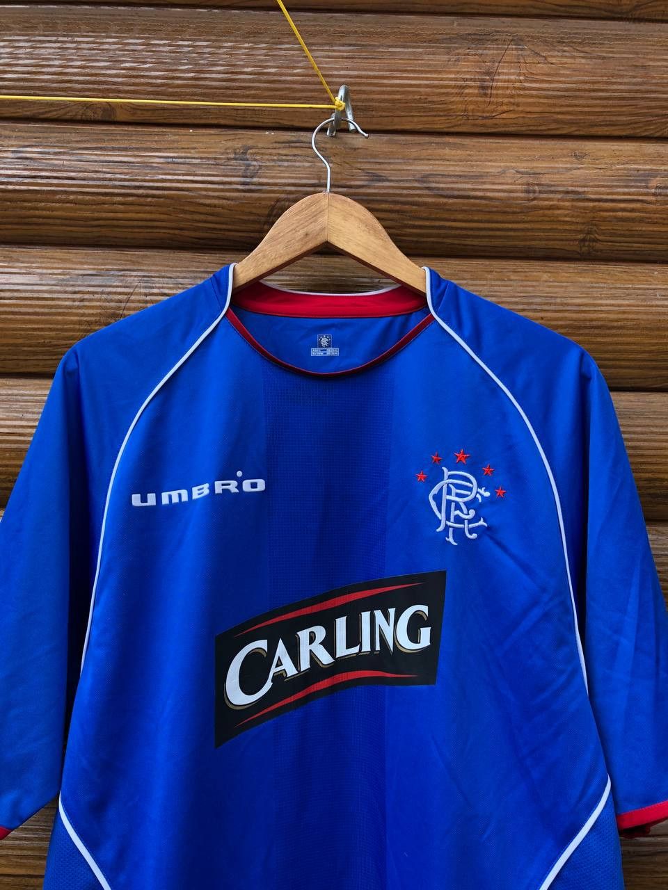 Umbro Glasgow Rangers Soccer Jersey Scottish Football Club Carling Size US L / EU 52-54 / 3 - 3 Thumbnail