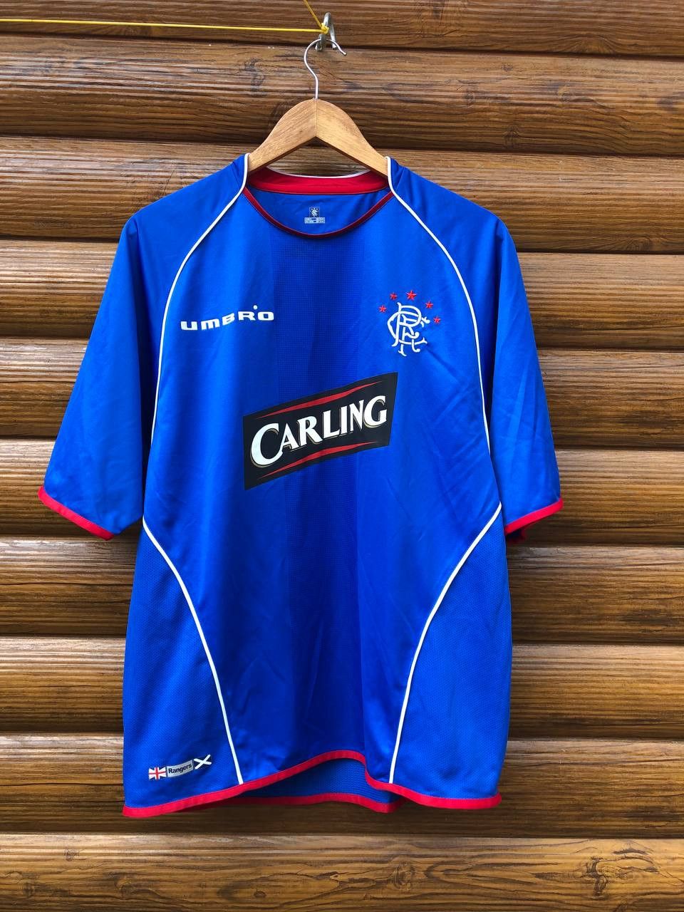 Umbro Glasgow Rangers Soccer Jersey Scottish Football Club Carling Size US L / EU 52-54 / 3 - 1 Thumbnail