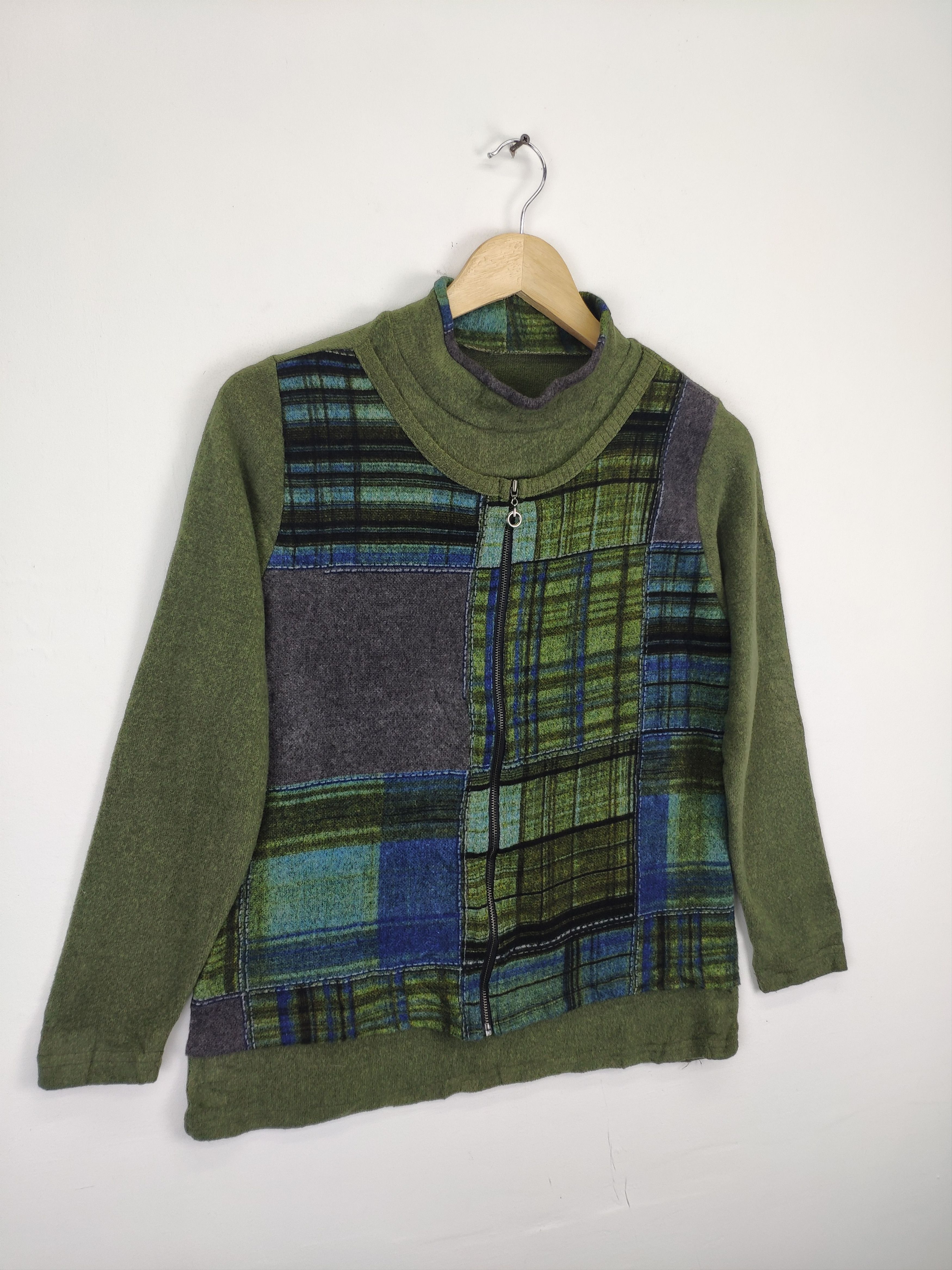 Japanese Brand × Vintage Vintage Sweater Crewneck Patchwork Pattern Like Kapital Size S / US 4 / IT 40 - 8 Thumbnail