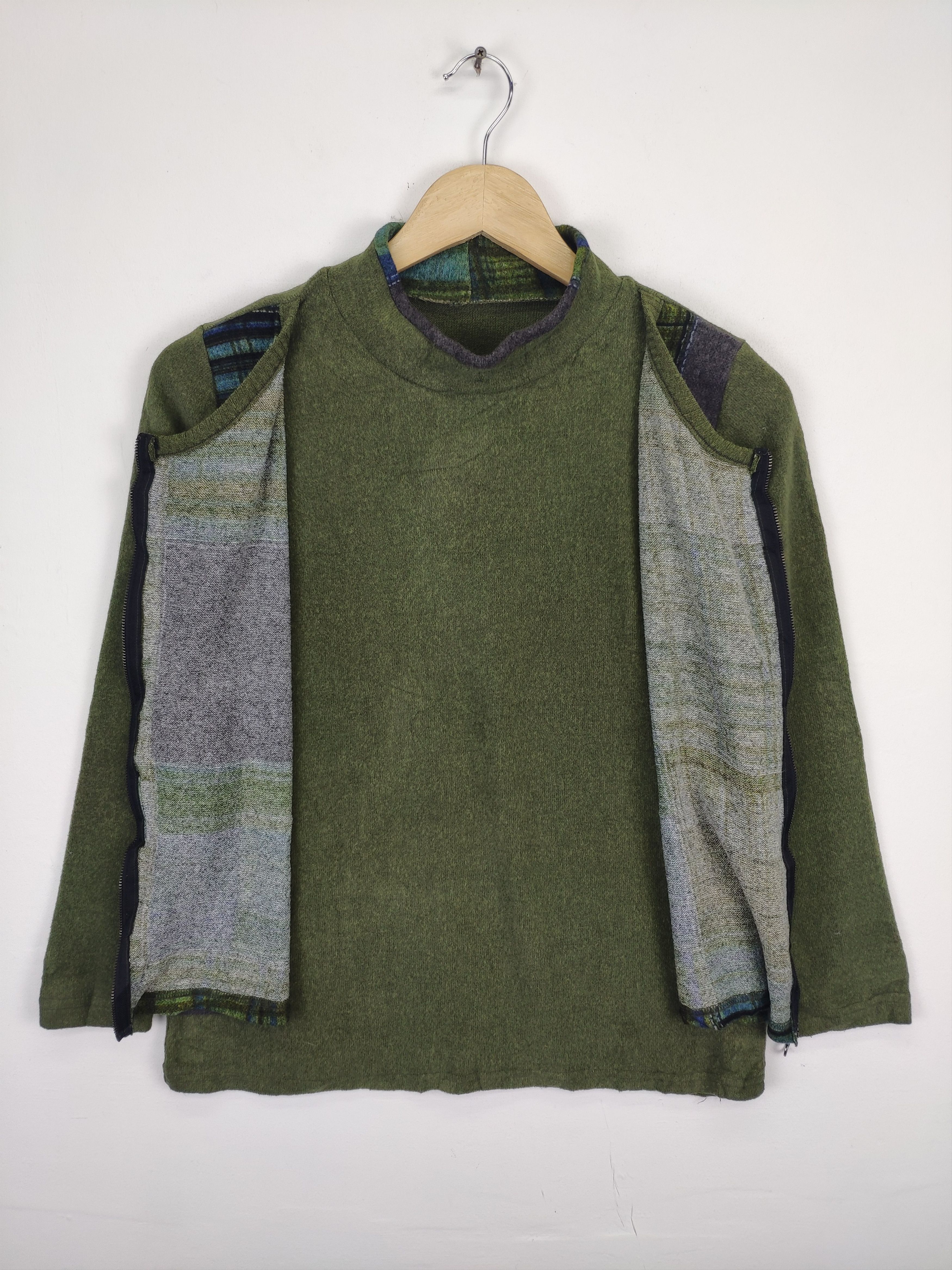 Japanese Brand × Vintage Vintage Sweater Crewneck Patchwork Pattern Like Kapital Size S / US 4 / IT 40 - 2 Thumbnail