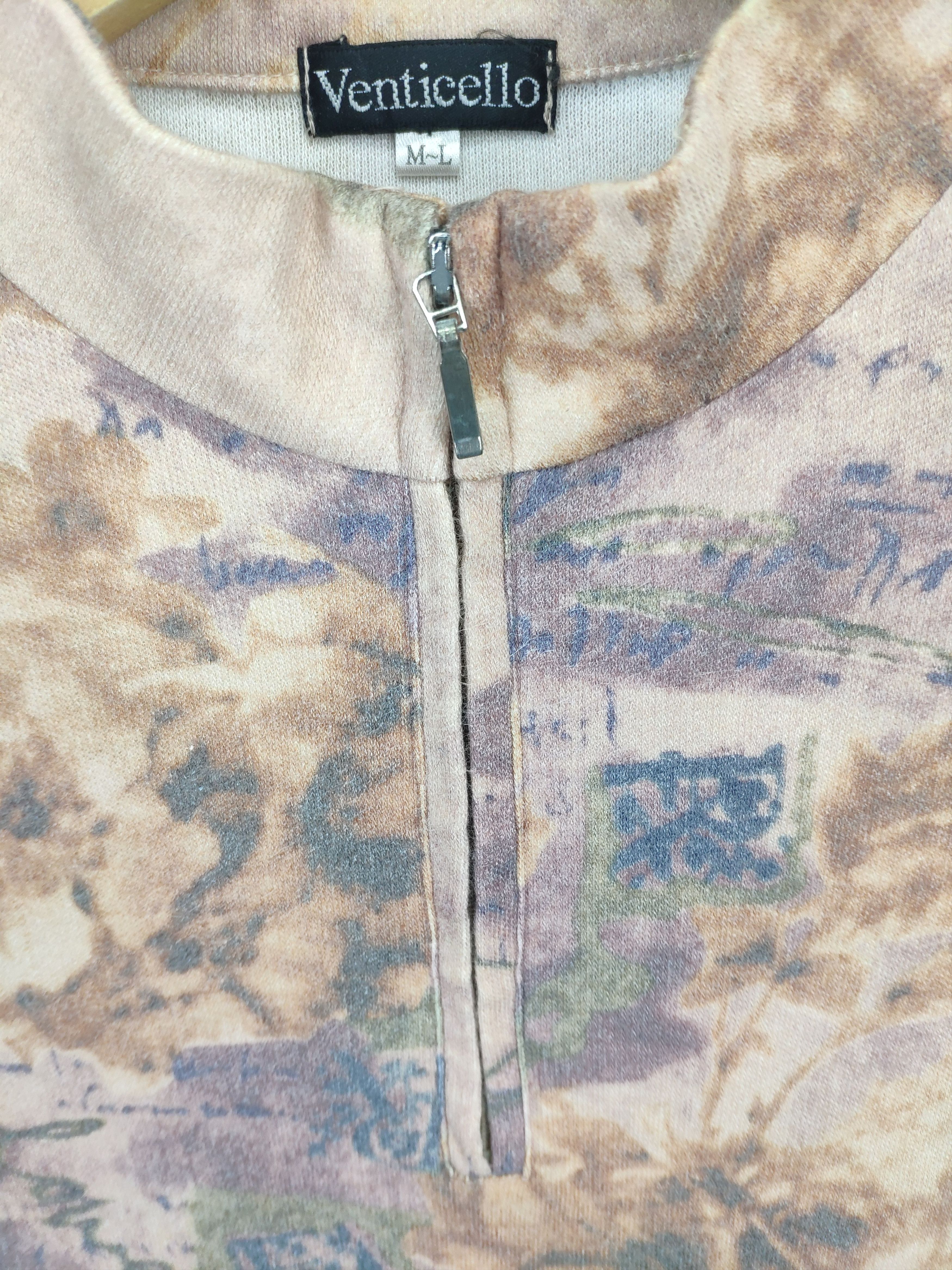 Designer × Japanese Brand Vintage Wool Sweater Half Zip Floral Motif by VENTICELLO Size M / US 6-8 / IT 42-44 - 9 Thumbnail