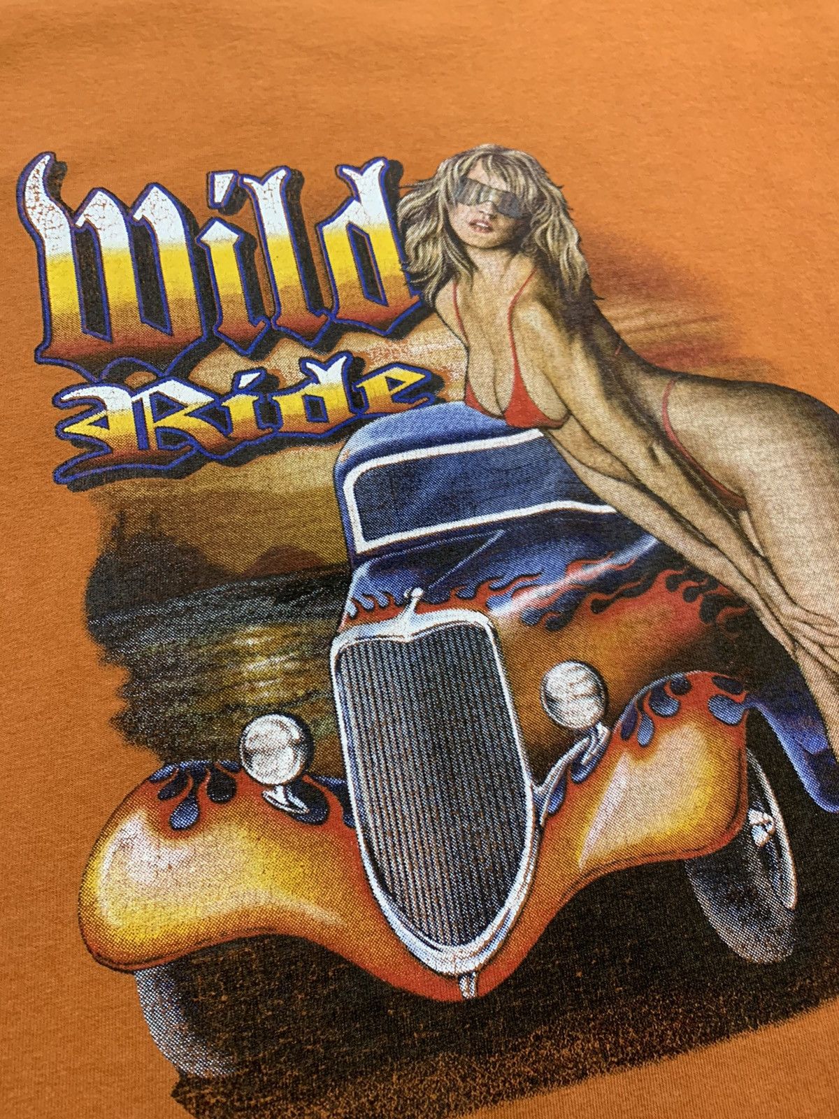 Vintage Vintage 90s Wild Ride Hot Rod Babe T Shirt Size US XL / EU 56 / 4 - 3 Thumbnail