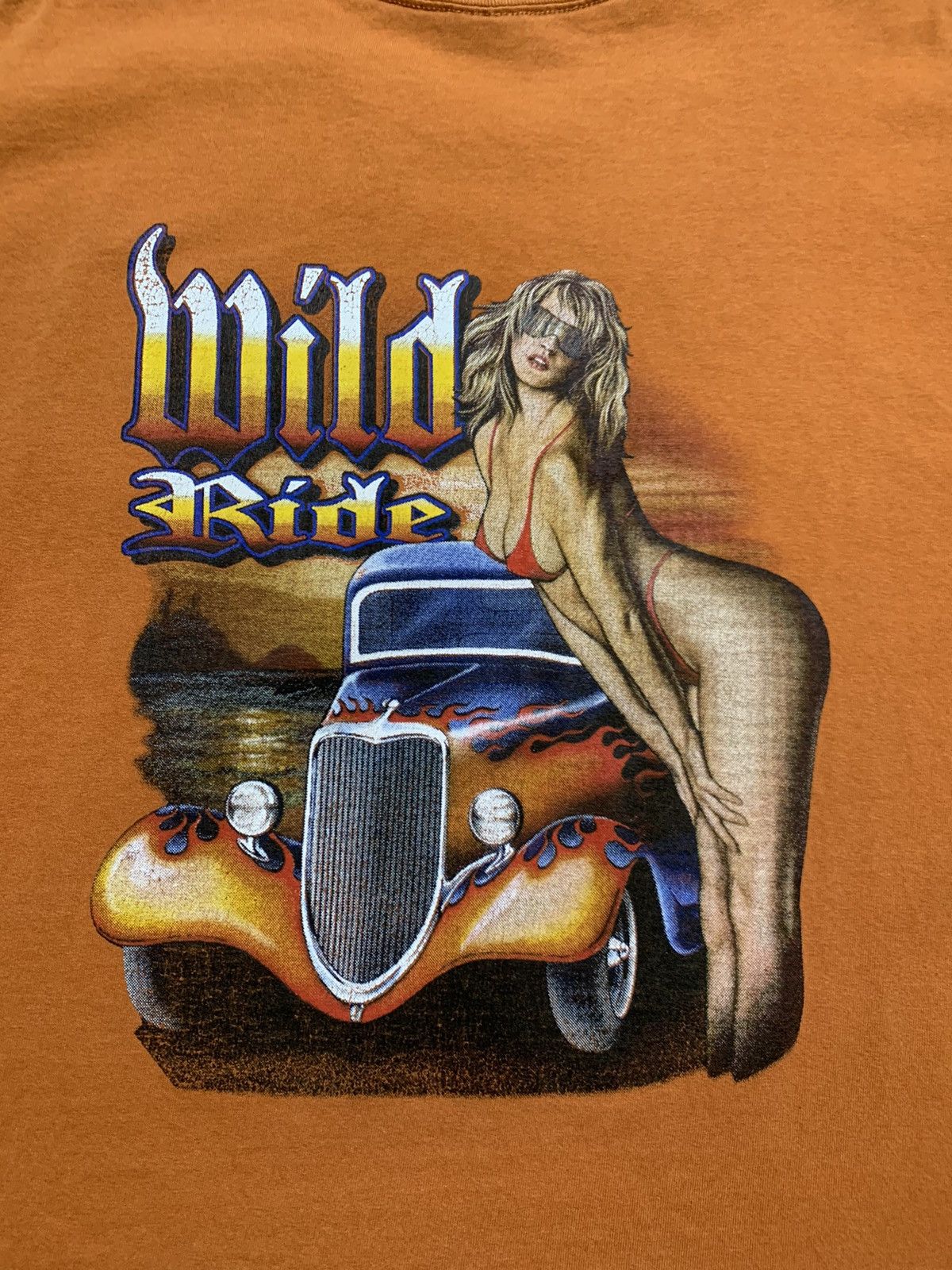 Vintage Vintage 90s Wild Ride Hot Rod Babe T Shirt Size US XL / EU 56 / 4 - 2 Thumbnail