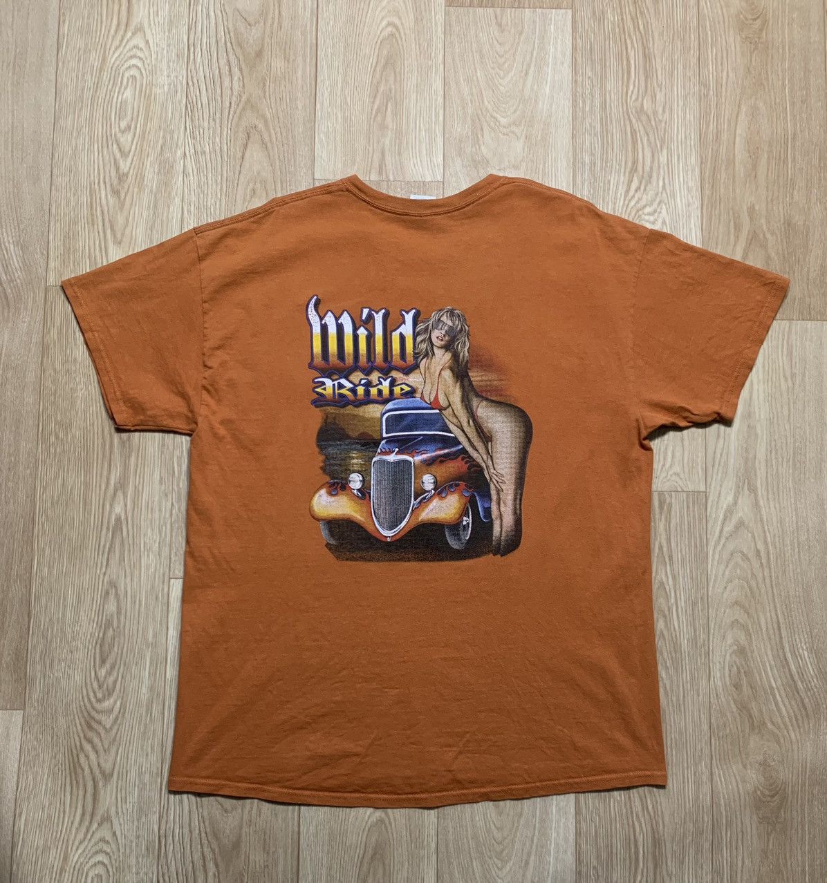 Vintage Vintage 90s Wild Ride Hot Rod Babe T Shirt Size US XL / EU 56 / 4 - 1 Thumbnail