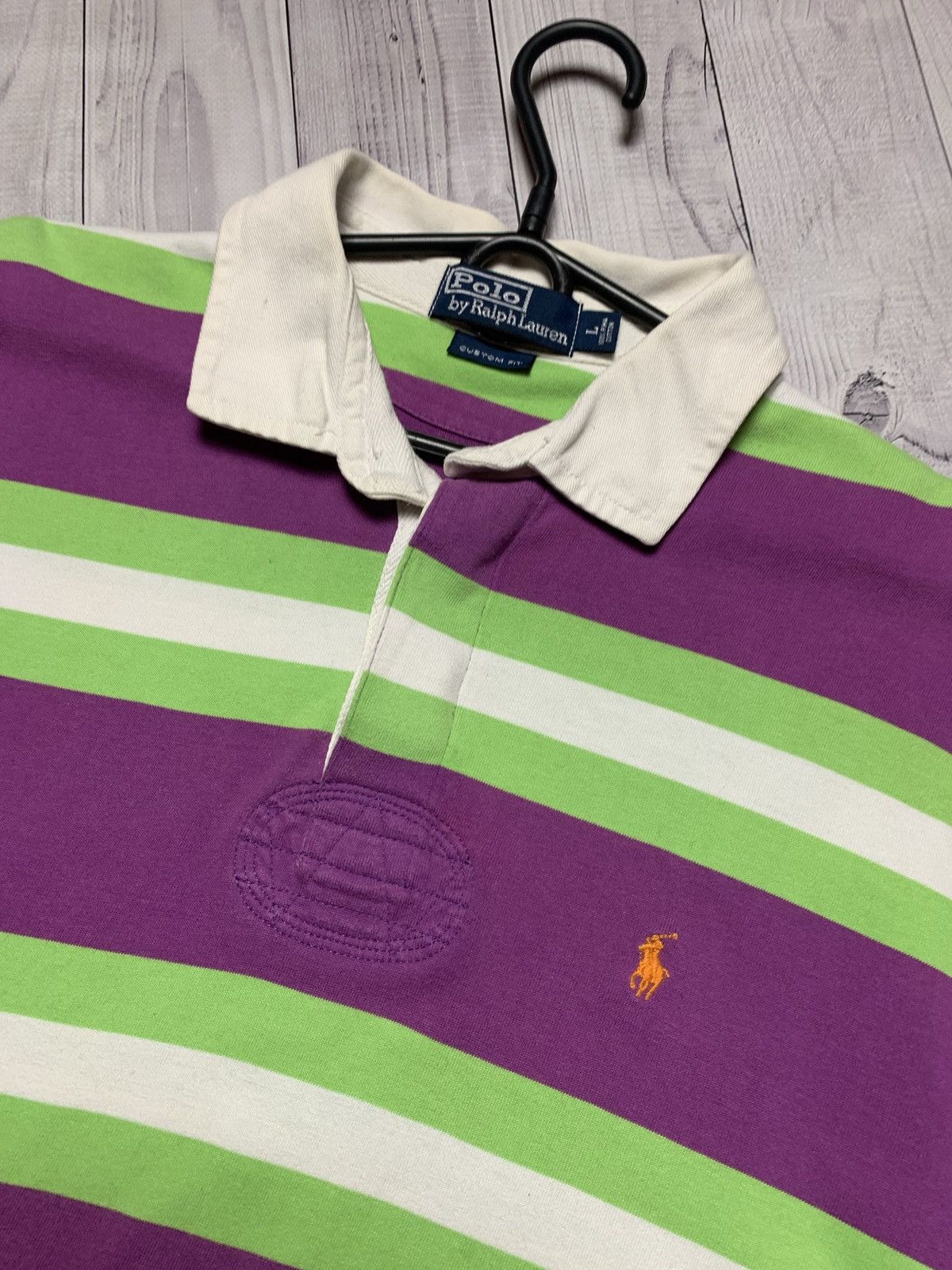 Rugby Ralph Lauren × Vintage Vintage striped rugby polo Ralph Lauren size L purple Size US L / EU 52-54 / 3 - 3 Thumbnail