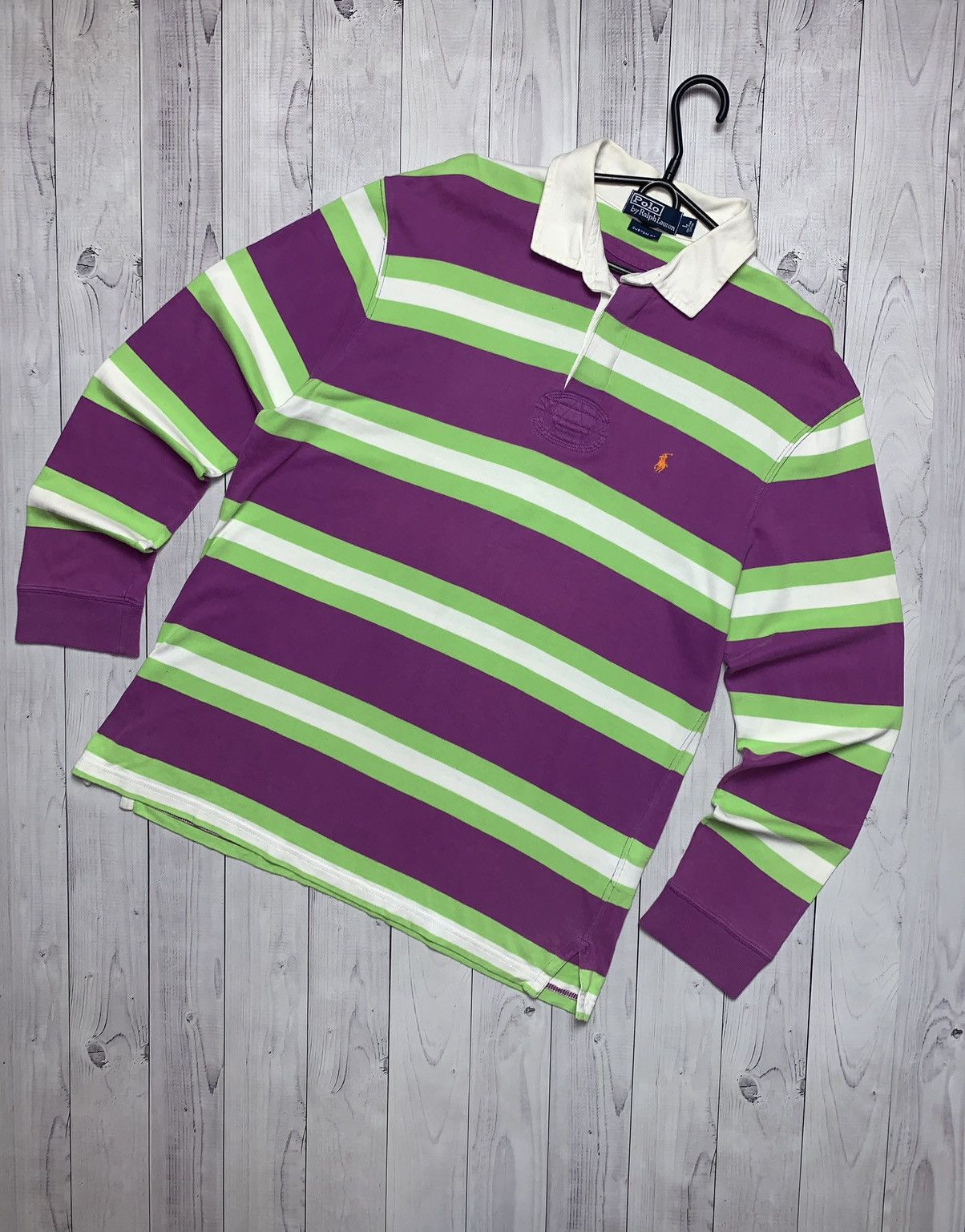 Rugby Ralph Lauren × Vintage Vintage striped rugby polo Ralph Lauren size L purple Size US L / EU 52-54 / 3 - 1 Thumbnail