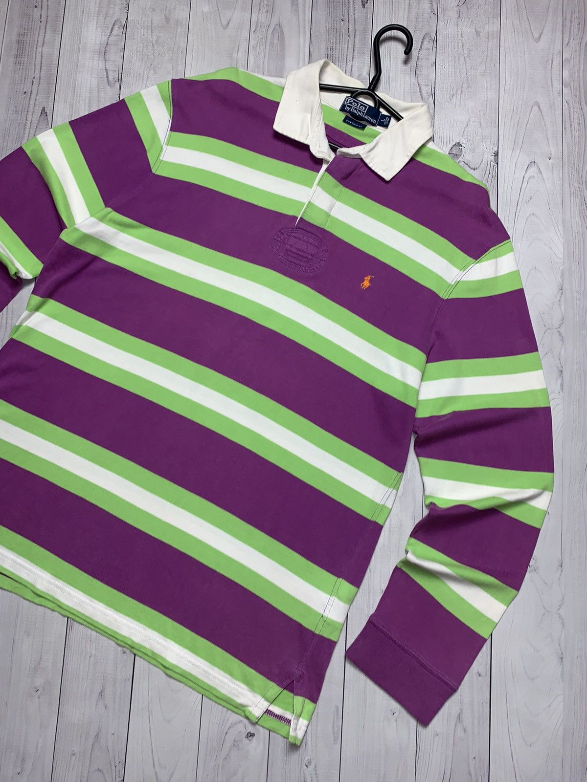 Rugby Ralph Lauren × Vintage Vintage striped rugby polo Ralph Lauren size L purple Size US L / EU 52-54 / 3 - 2 Thumbnail