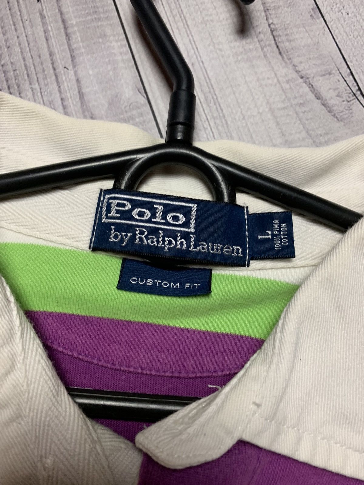 Rugby Ralph Lauren × Vintage Vintage striped rugby polo Ralph Lauren size L purple Size US L / EU 52-54 / 3 - 4 Thumbnail