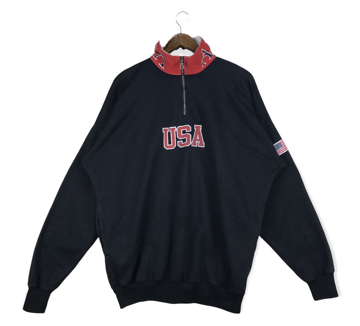Vintage Vintage USA Spellout Halfzipper Size US L / EU 52-54 / 3 - 1 Thumbnail