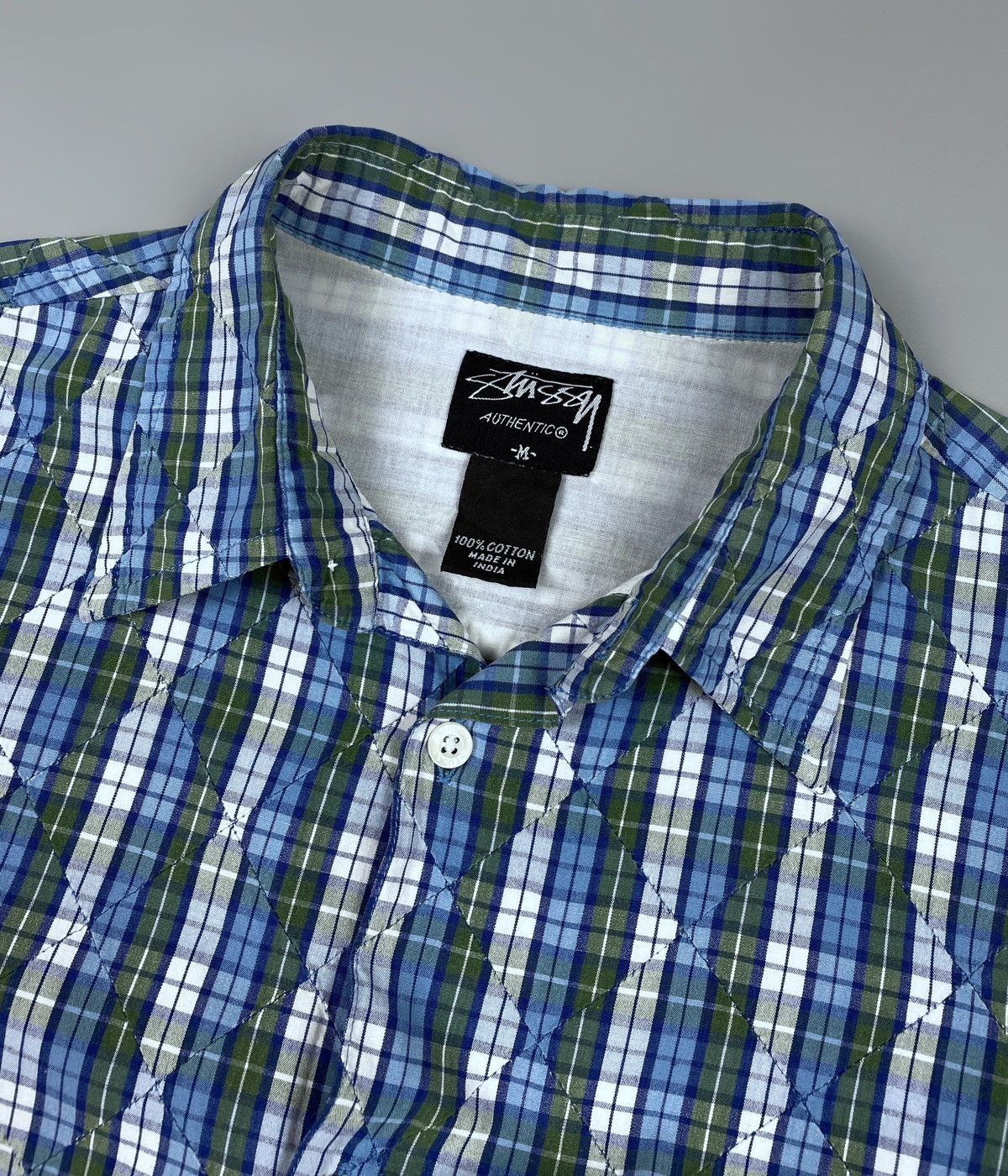 Stussy Vintage 00's Stussy Patchwork Checked SS Logo Shirt Size M Size US M / EU 48-50 / 2 - 8 Thumbnail