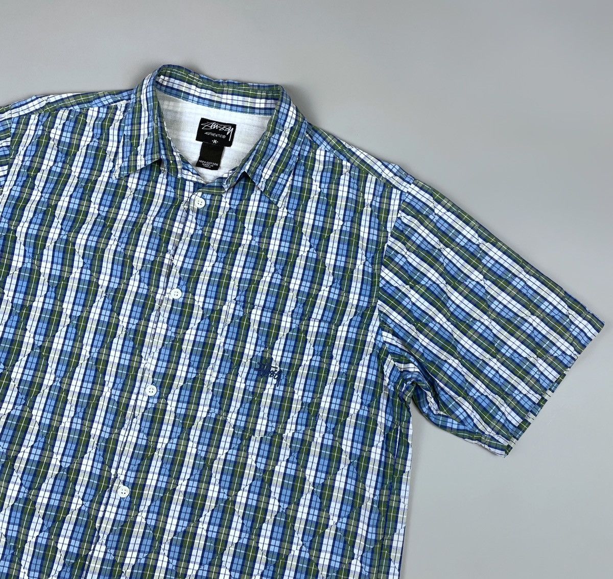 Stussy Vintage 00's Stussy Patchwork Checked SS Logo Shirt Size M Size US M / EU 48-50 / 2 - 5 Thumbnail