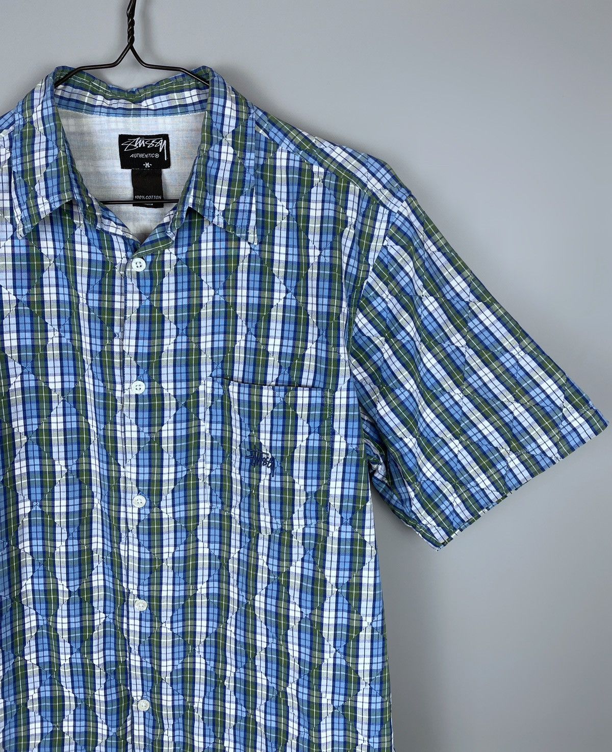 Stussy Vintage 00's Stussy Patchwork Checked SS Logo Shirt Size M Size US M / EU 48-50 / 2 - 2 Thumbnail