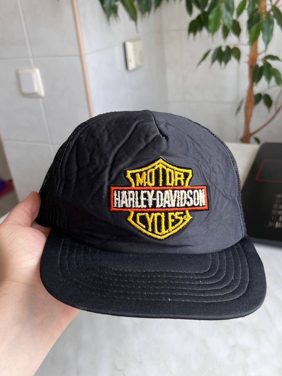 Harley Davidson × Vintage HARLEY DAVIDSON Vintage Padded Mesh Hat Snapback 80s 90s Size ONE SIZE - 1 Thumbnail