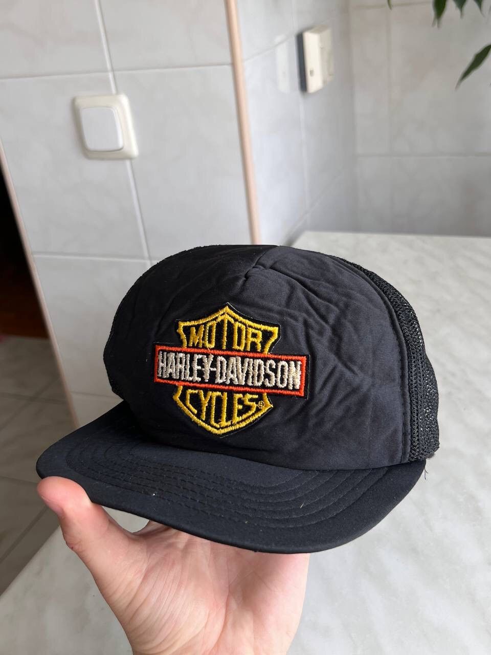 Harley Davidson × Vintage HARLEY DAVIDSON Vintage Padded Mesh Hat Snapback 80s 90s Size ONE SIZE - 5 Thumbnail