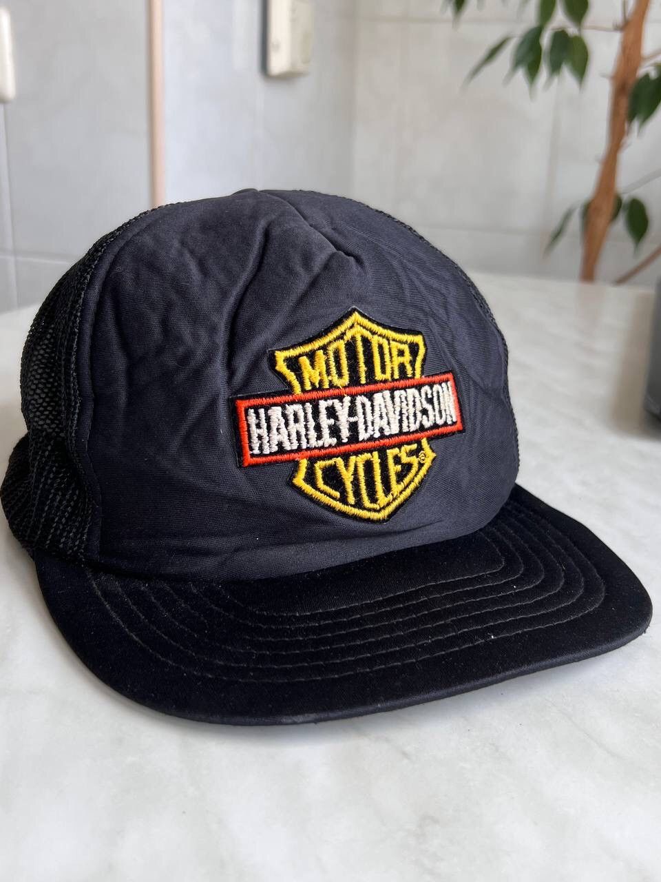 Harley Davidson × Vintage HARLEY DAVIDSON Vintage Padded Mesh Hat Snapback 80s 90s Size ONE SIZE - 2 Thumbnail
