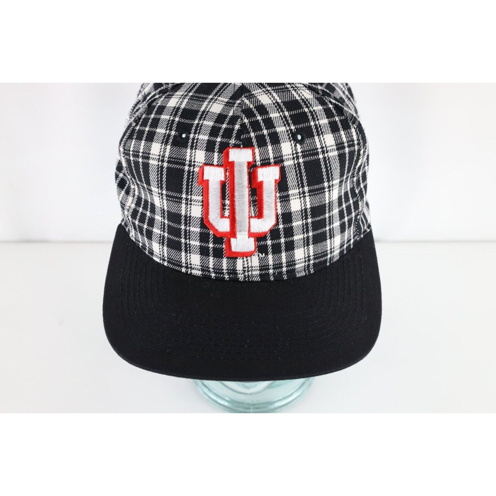 Vintage Deadstock Vintage 90s Indiana University Plaid Snapback Hat Size ONE SIZE - 2 Thumbnail
