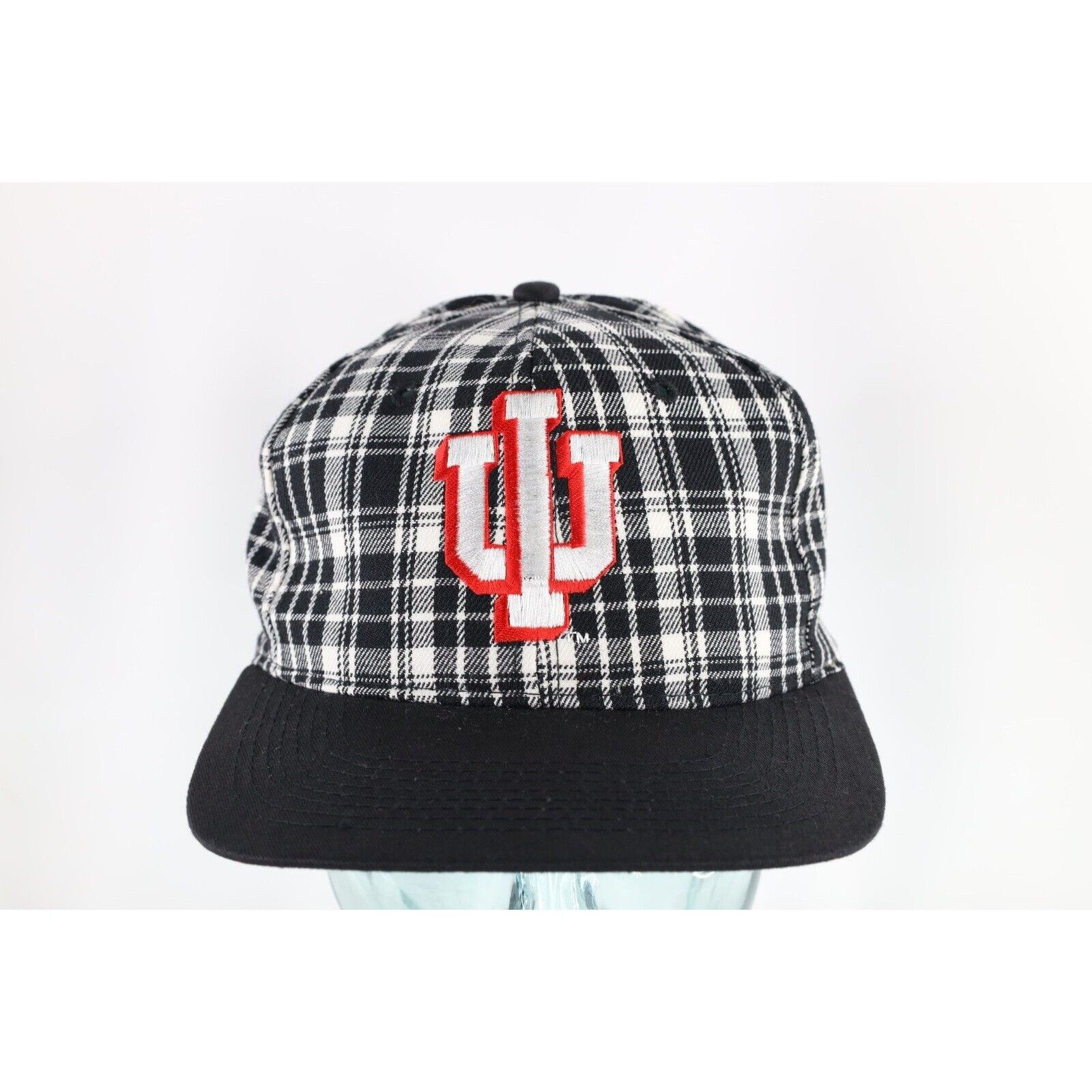 Vintage Deadstock Vintage 90s Indiana University Plaid Snapback Hat Size ONE SIZE - 1 Thumbnail