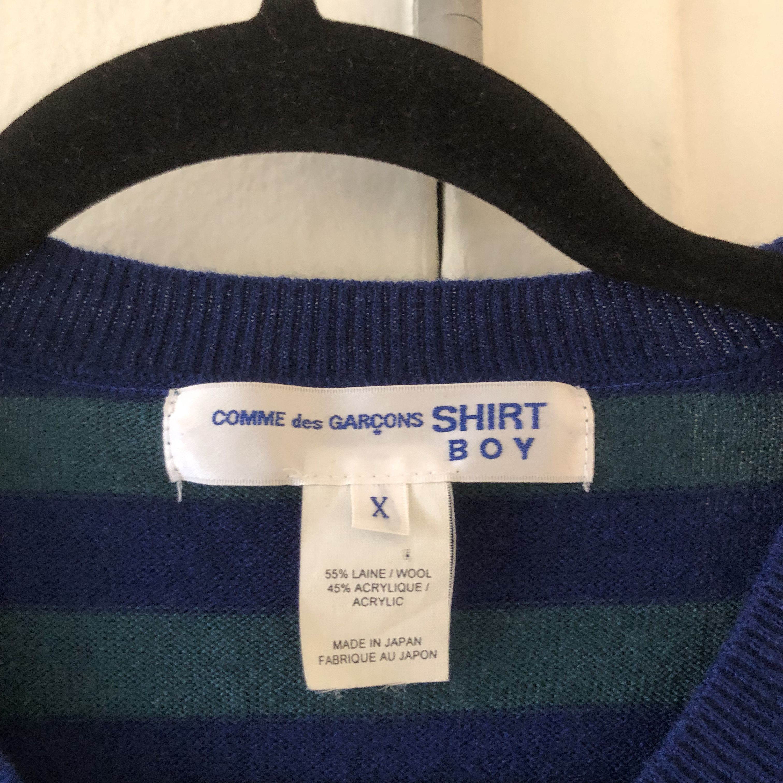 Comme des Garcons × Comme des Garcons SHIRT Comme des Garcons SHIRT Boy Striped Sweater Size US XL / EU 56 / 4 - 3 Thumbnail