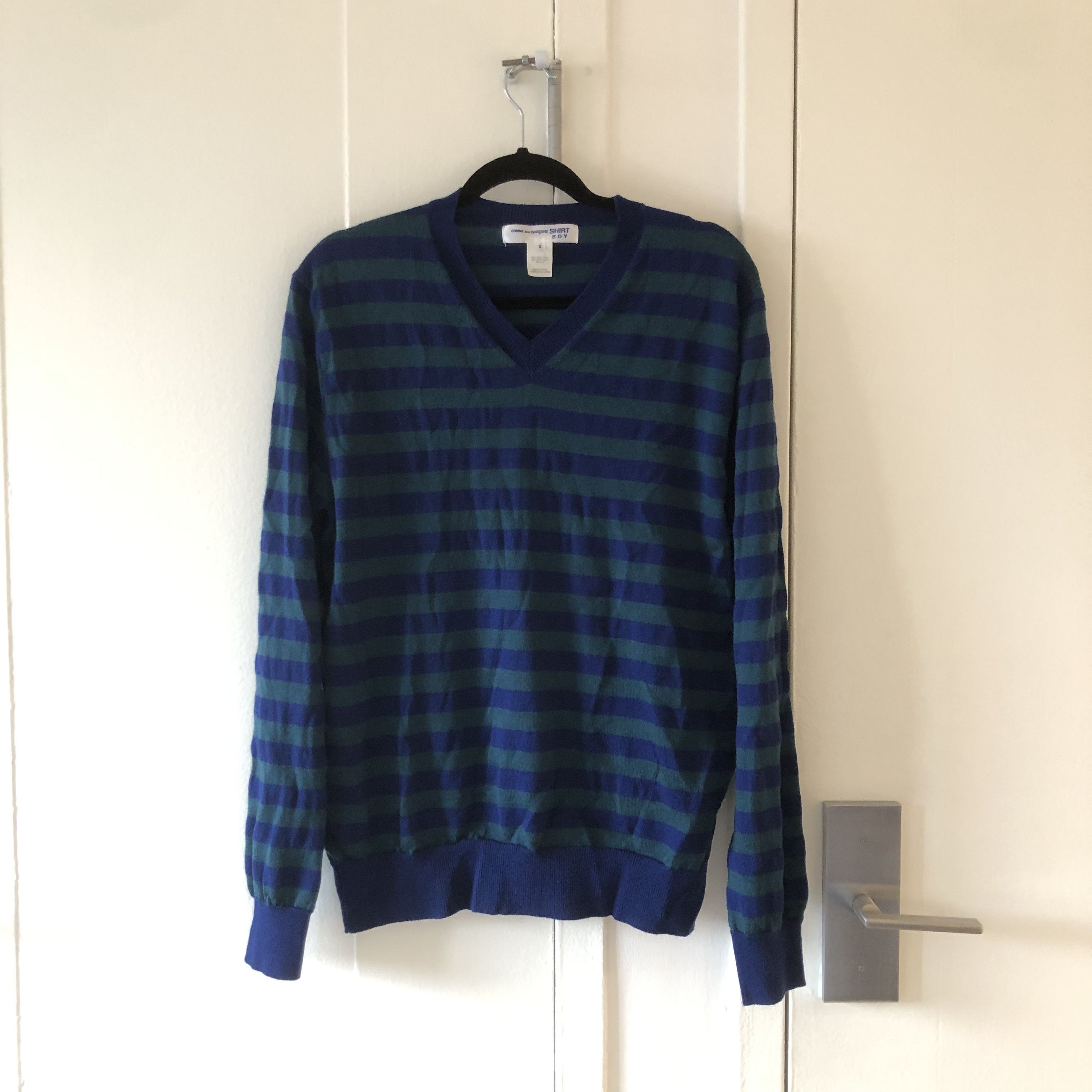 Comme des Garcons × Comme des Garcons SHIRT Comme des Garcons SHIRT Boy Striped Sweater Size US XL / EU 56 / 4 - 1 Thumbnail