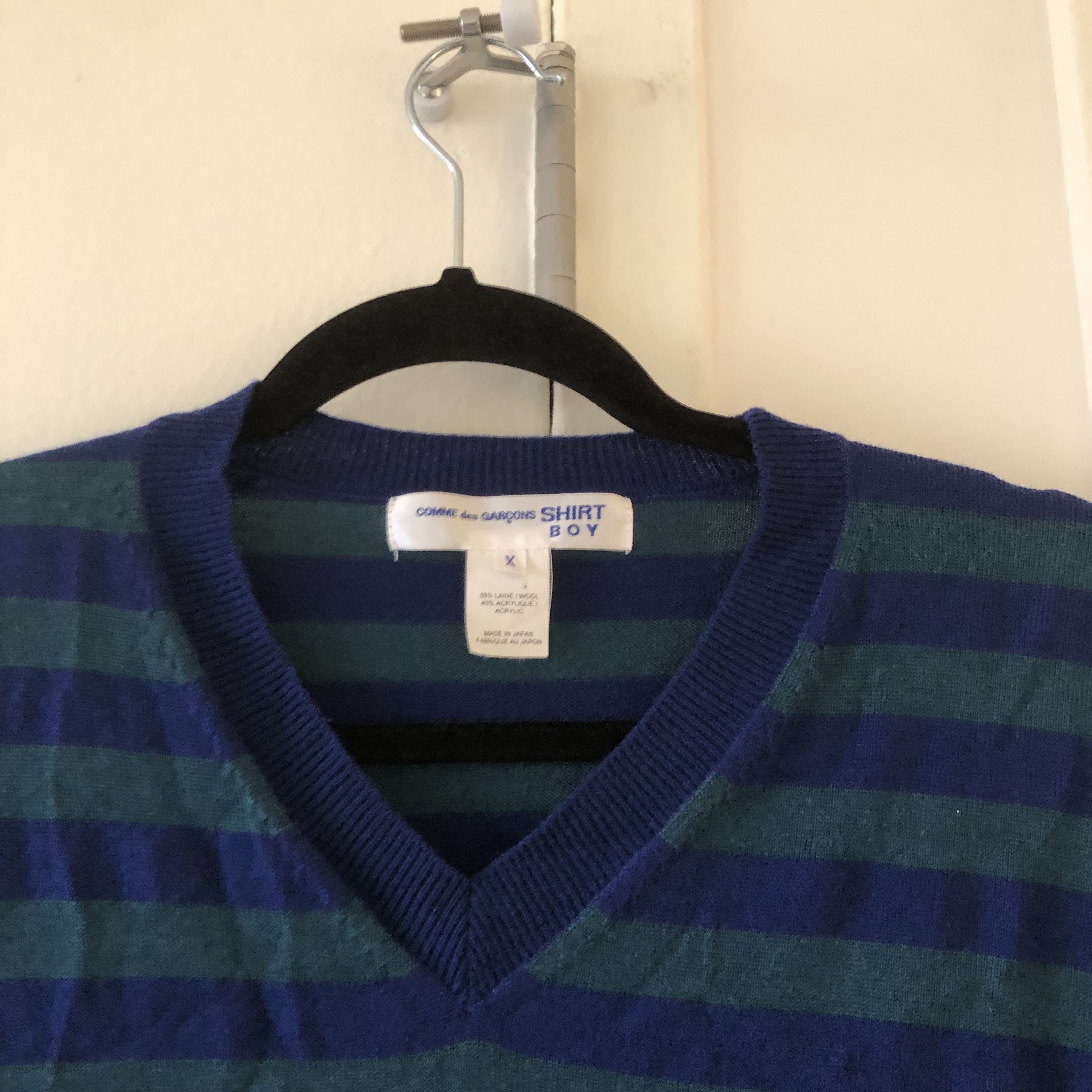 Comme des Garcons × Comme des Garcons SHIRT Comme des Garcons SHIRT Boy Striped Sweater Size US XL / EU 56 / 4 - 2 Thumbnail