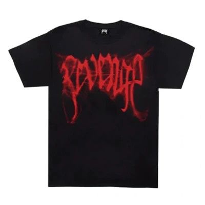 image of O1P2Roe1M Revenge Smoke Tee Black & Red in Black/Red, Men's (Size Medium)