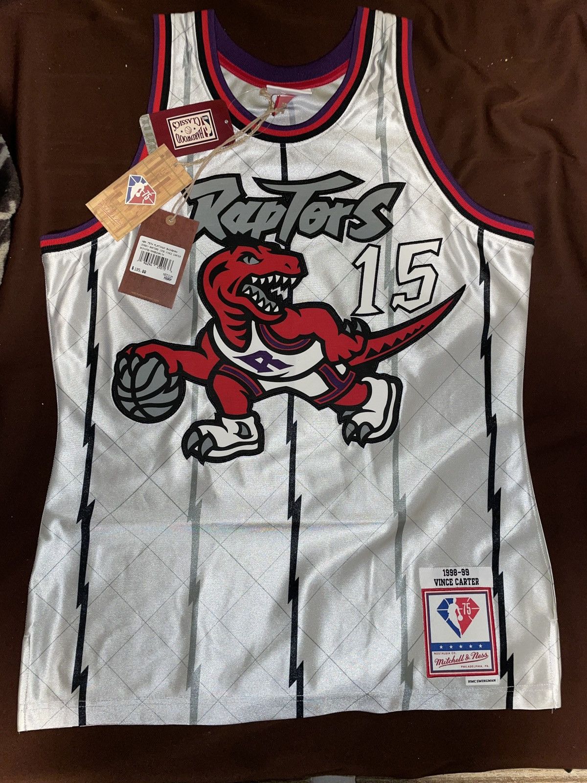 Mitchell & Ness 75th Platinum Swingman Vince Carter Toronto Raptors 1998-99 Jersey